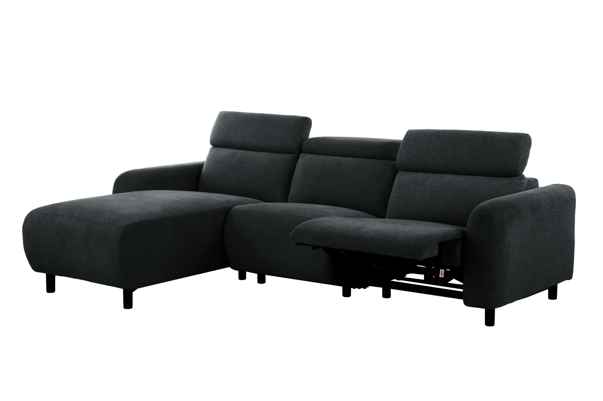Home affaire Ecksofa »SKAANE Struktur, L-Form, 274 cm, manuelle u. elektrische Funktion,«, Kopfteilverstellung, Relax-und Liegefunktion, Federkernpolsterung