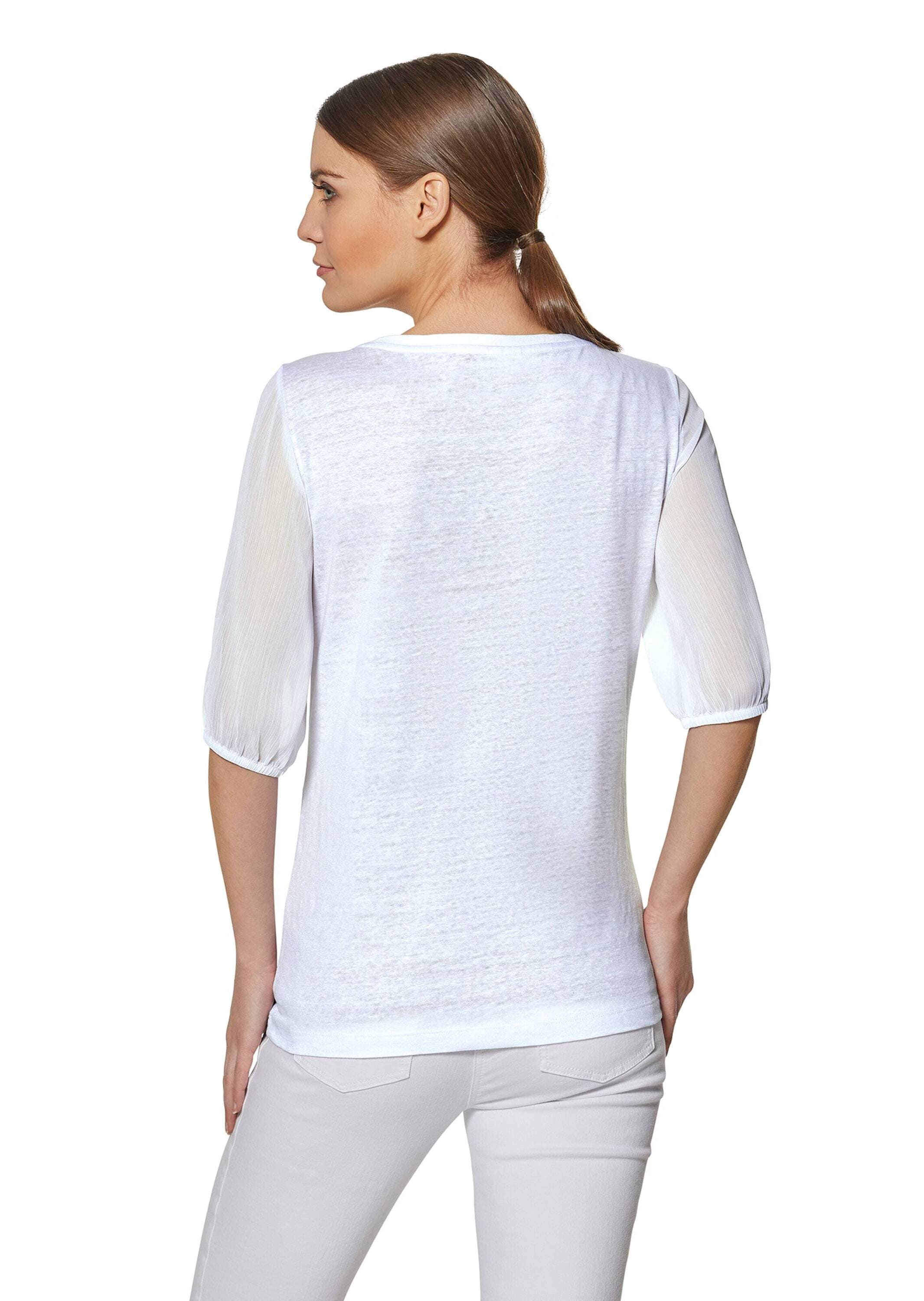 MADELEINE Kurzarmshirt »Shirt Bedrucktes Rundhals-Shirt mit Chiffon-Ärmeln«