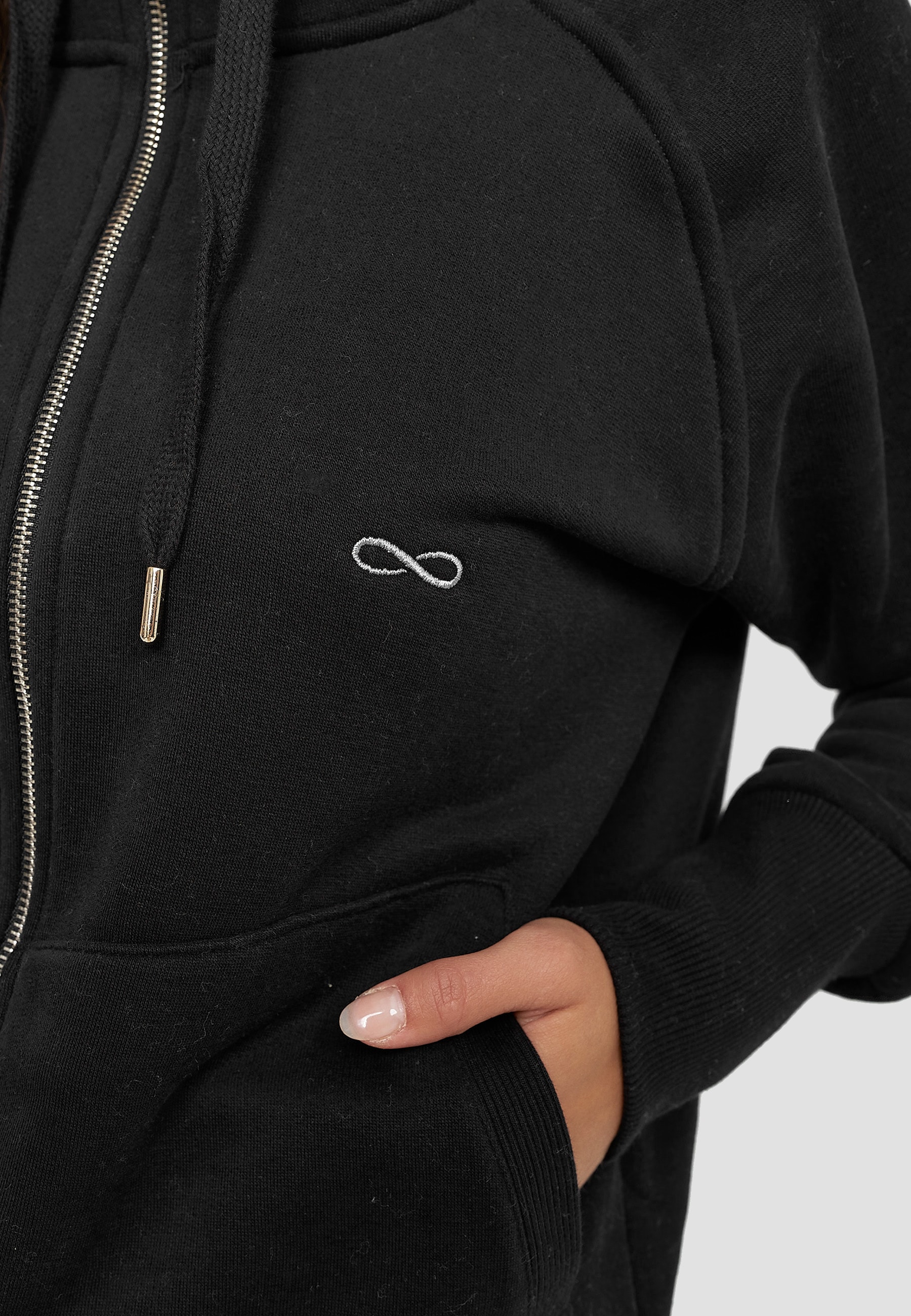 Decay Sweatjacke, mit kleiner Stickerei