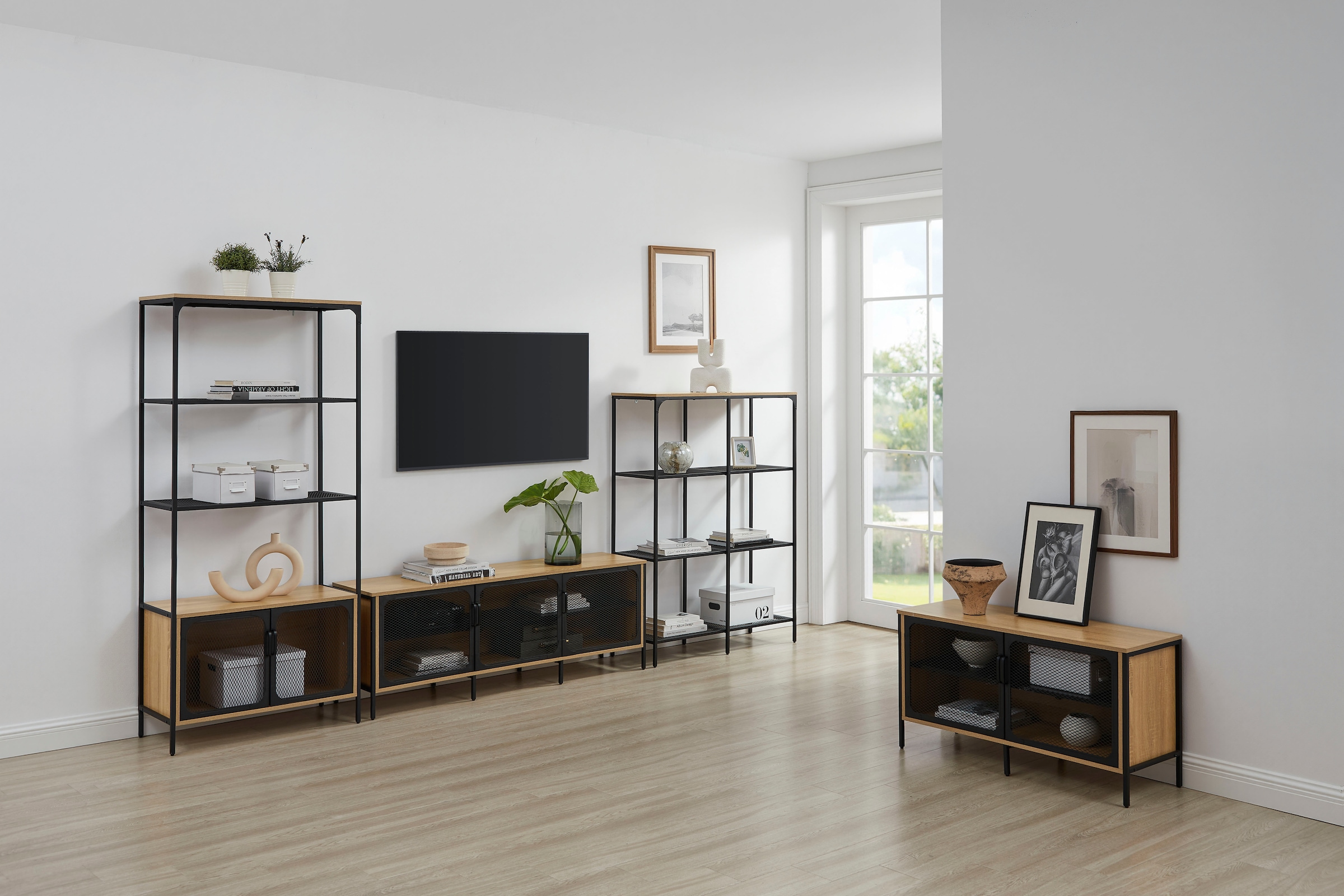 OTTO home Regal »Amance« robust, natürliche Materialien, Metallgestell, Höhe 177 cm