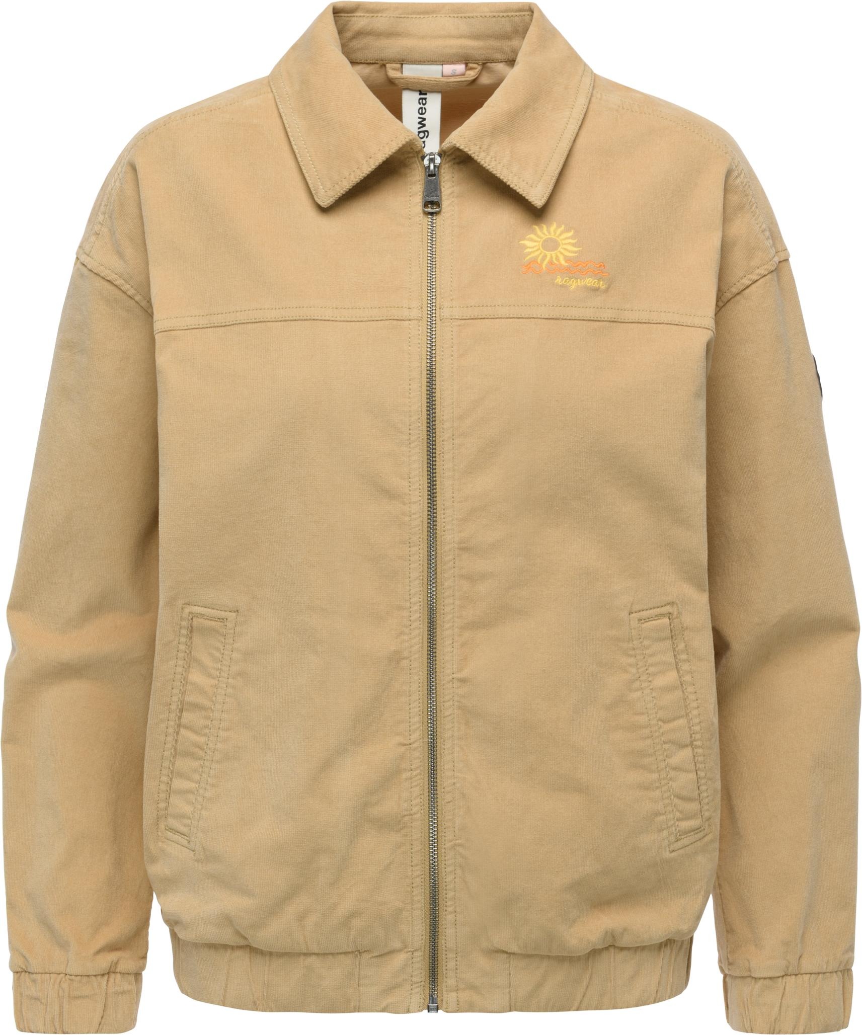 Outdoorjacke RAGWEAR "Melvene Cordy", Damen, Gr. S (36), sand, Cord, Obermaterial: 98% Baumwolle, 2% Elasthan; Innenfutter: 65% Polyester, 35% Baumwolle, lässig geschnitten hüftlang, ohne Ausschnitt, Ärmel ohne Ärmelschlitz Bündchen mit innenliegendem Gum