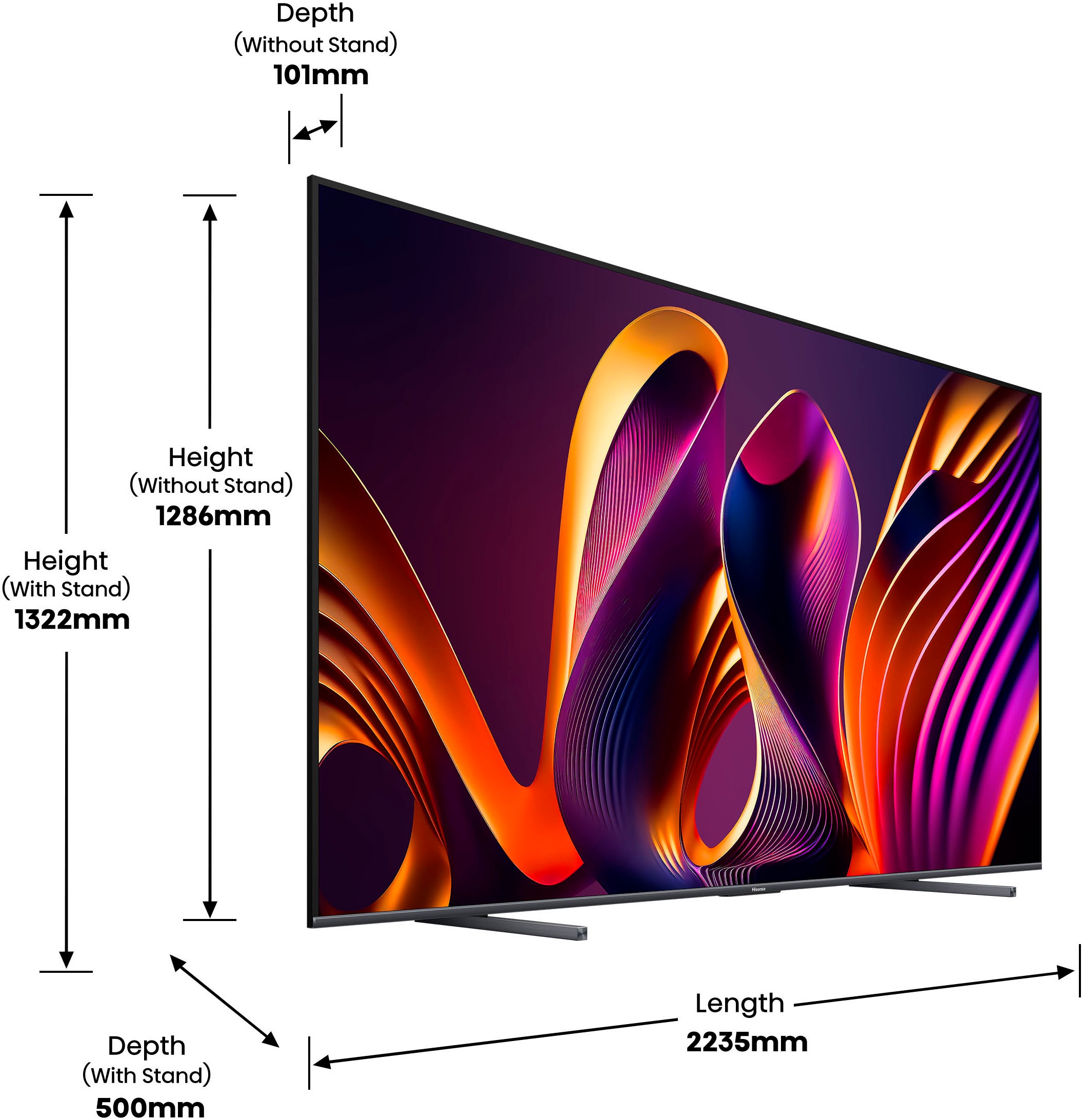 Hisense QLED-Fernseher »100E77NQ PRO«, 254 cm/100 Zoll, 4K Ultra HD, Smart-TV, 4K UHD, QLED