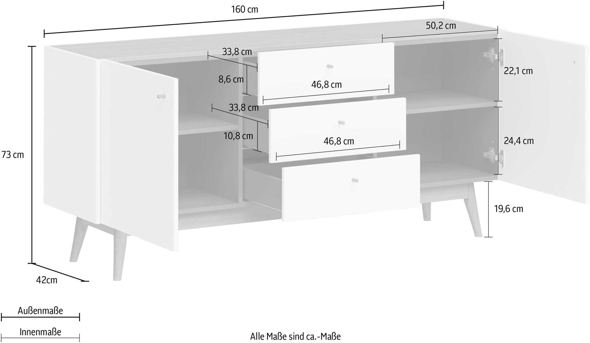 GERMANIA Sideboard »Monteo«, Breite 160 cm