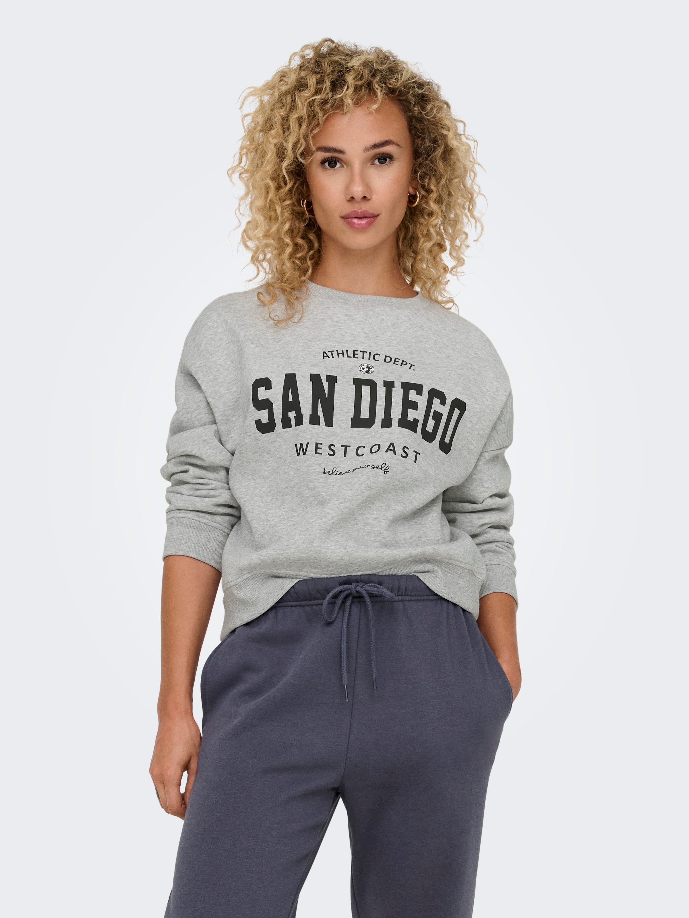 ONLY Sweatshirt "ONLSWEAT L/S CREW OVERSIZE STATE SWT" günstig online kaufen