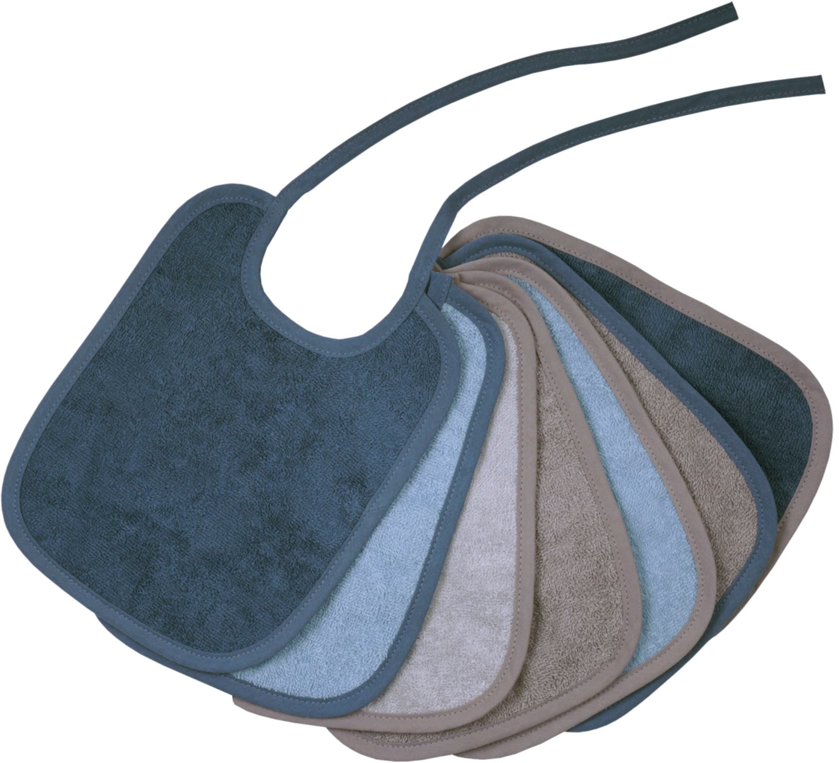 WÖRNER Baby Lätzchen "Bindelätzchen 7er Pack 20x25 cm"stahl, Baumwolle, Lätzchen, großes Set, maschinenwaschbar, trocknergeeignet