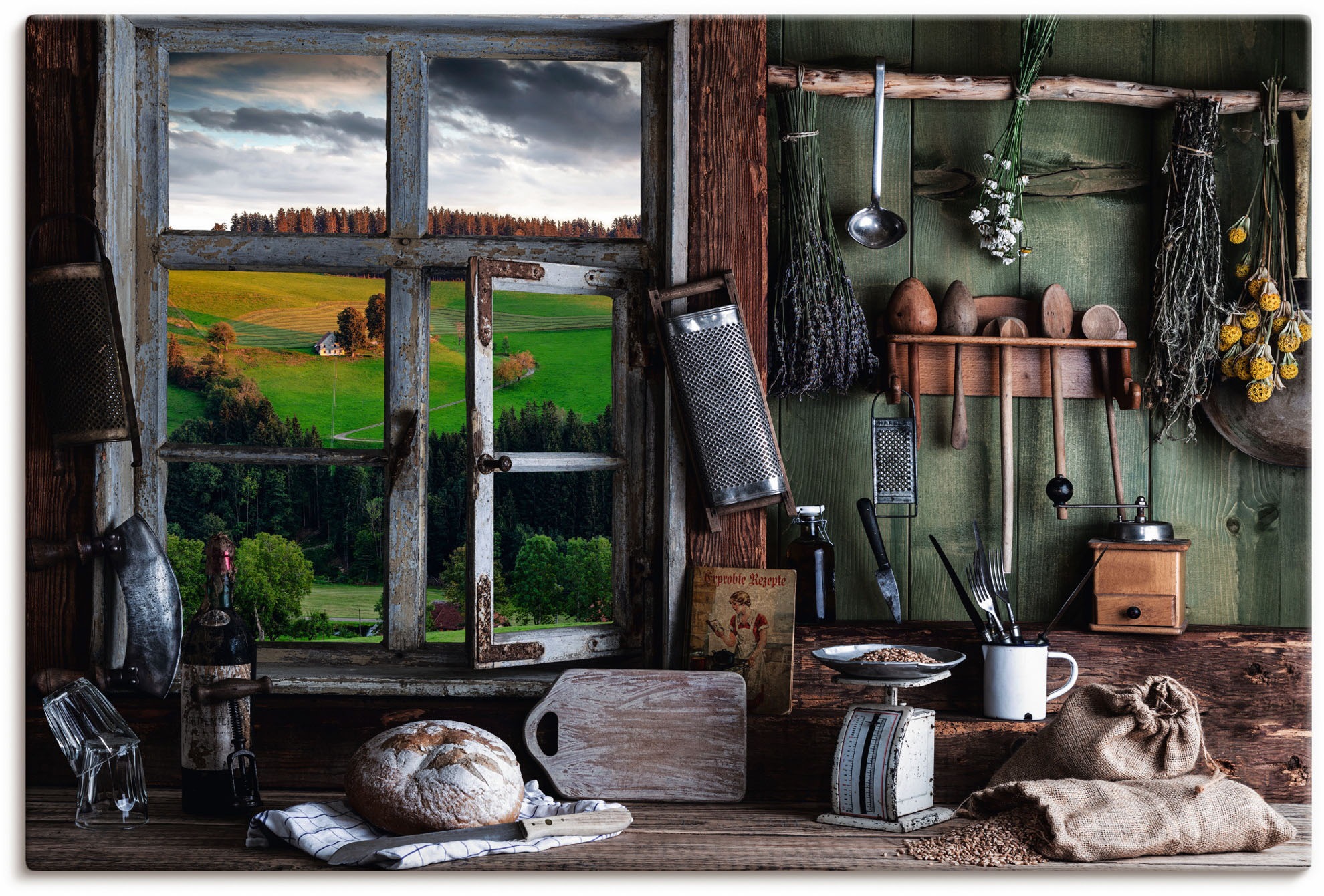 Artland Wandbild »rustikale Bauernküche«, in St.), (1 BAUR als | Größen versch. Alubild, Leinwandbild, oder Arrangements, Wandaufkleber bestellen Poster