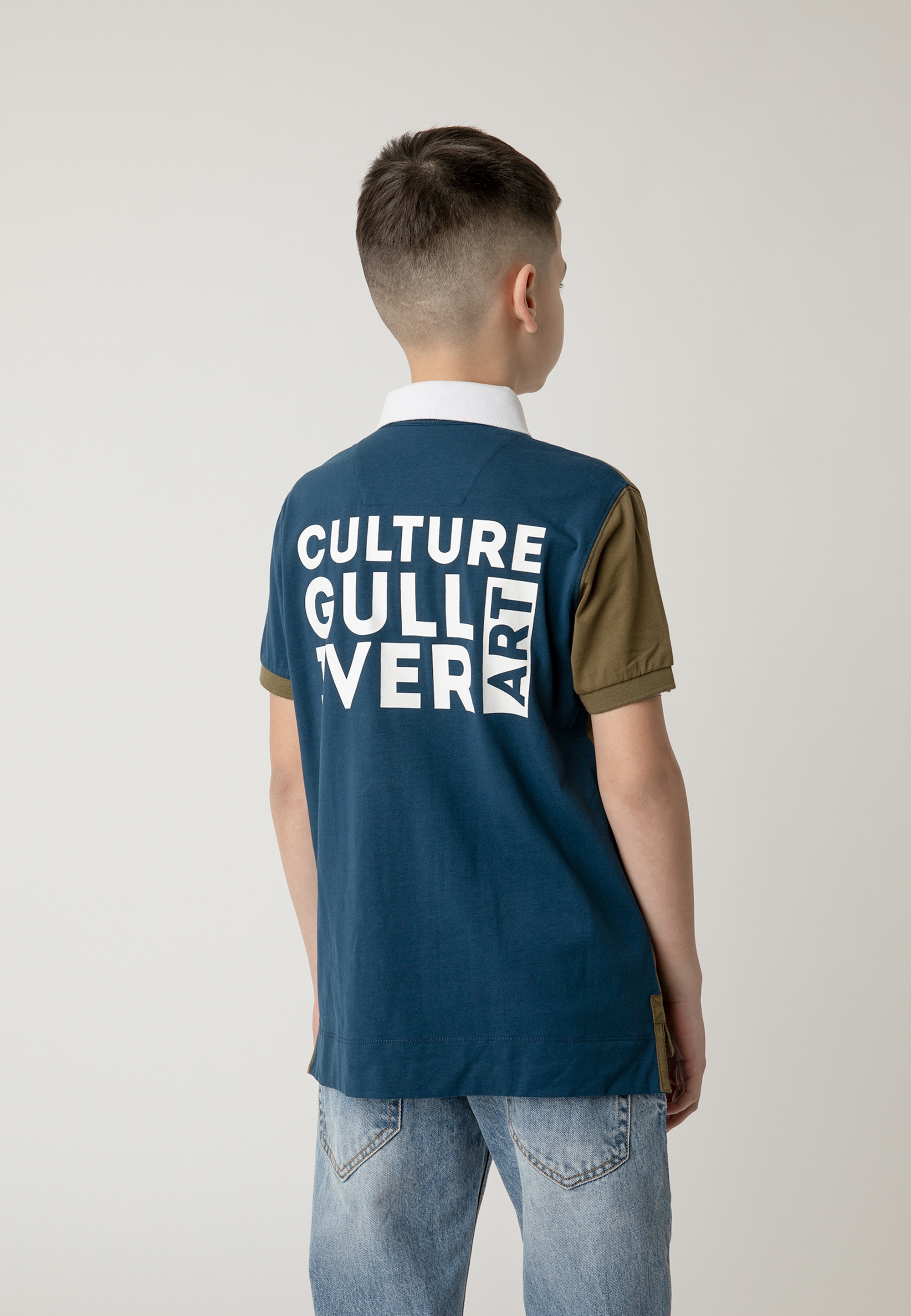 Color-Blocking-Print trendigem Gulliver Poloshirt mit
