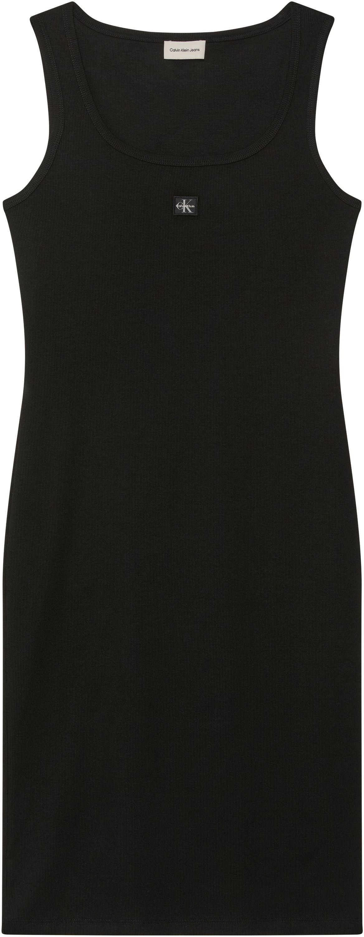Calvin Klein Jeans Minikleid "BABY RIB WOVEN LABEL" Ohne Tasche Figurbetont günstig online kaufen