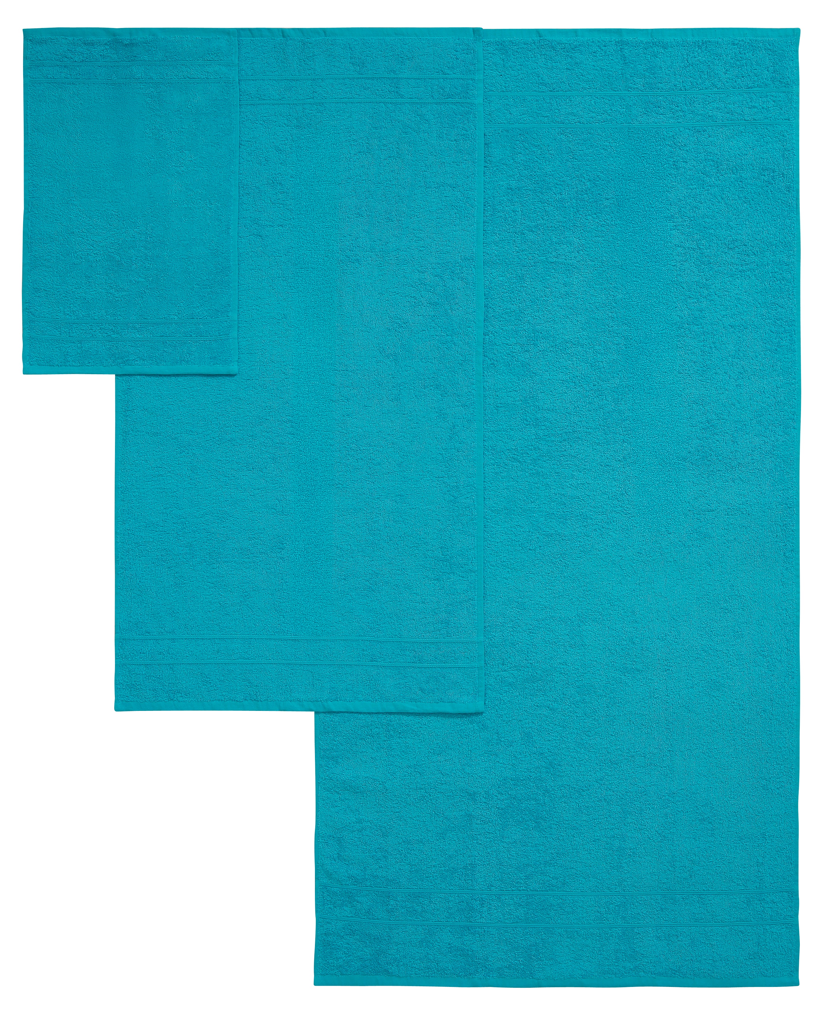 Thumbnail - my home Handtuch Set "Inga, Duschtücher, Handtücher, Gästetücher, Seiftücher" Handtücher mit feiner Bordüre, 100% Baumwo...