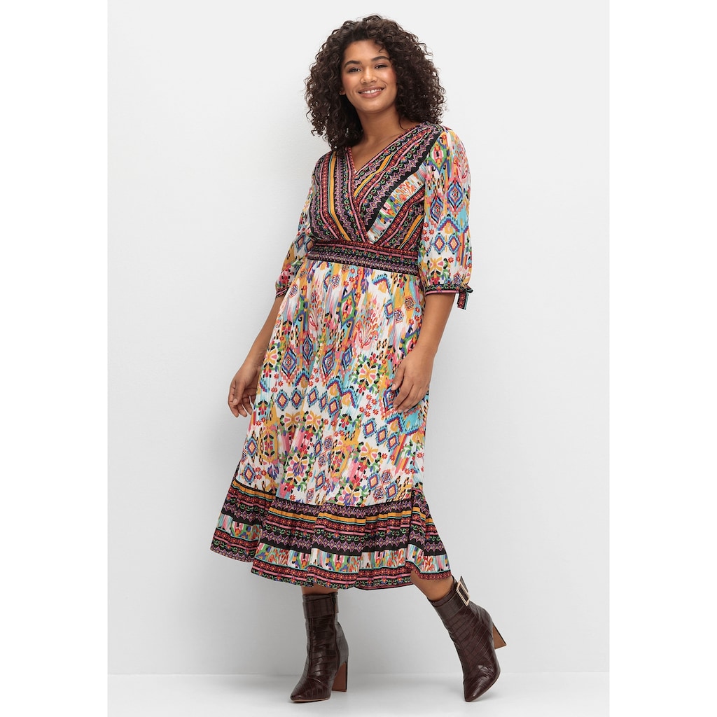 sheego by Joe Browns Sommerkleid »Große Größen«, im Boho-Stil, mit Bordürendruck