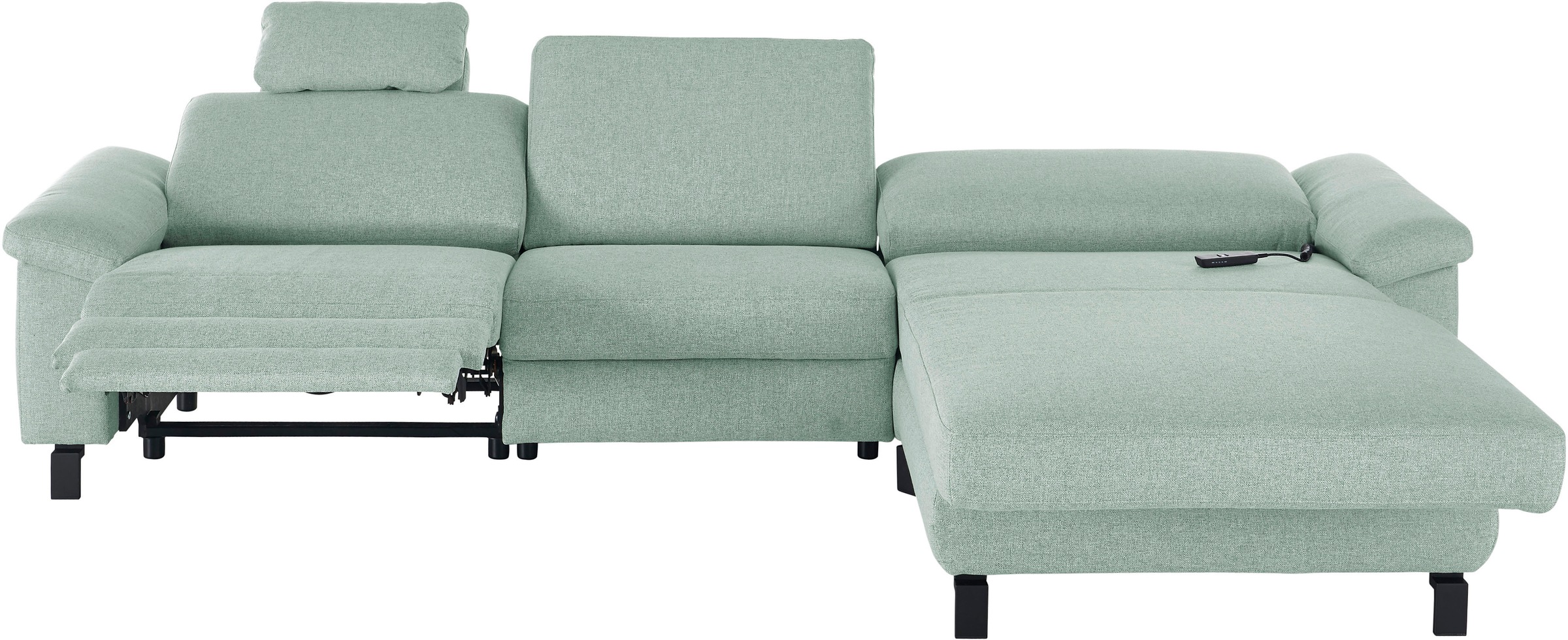 3C Candy Ecksofa »Mainau L-Form«, Relaxfunktion im 1,5-Sitzer, motorische Schlaffunktion in Longchair