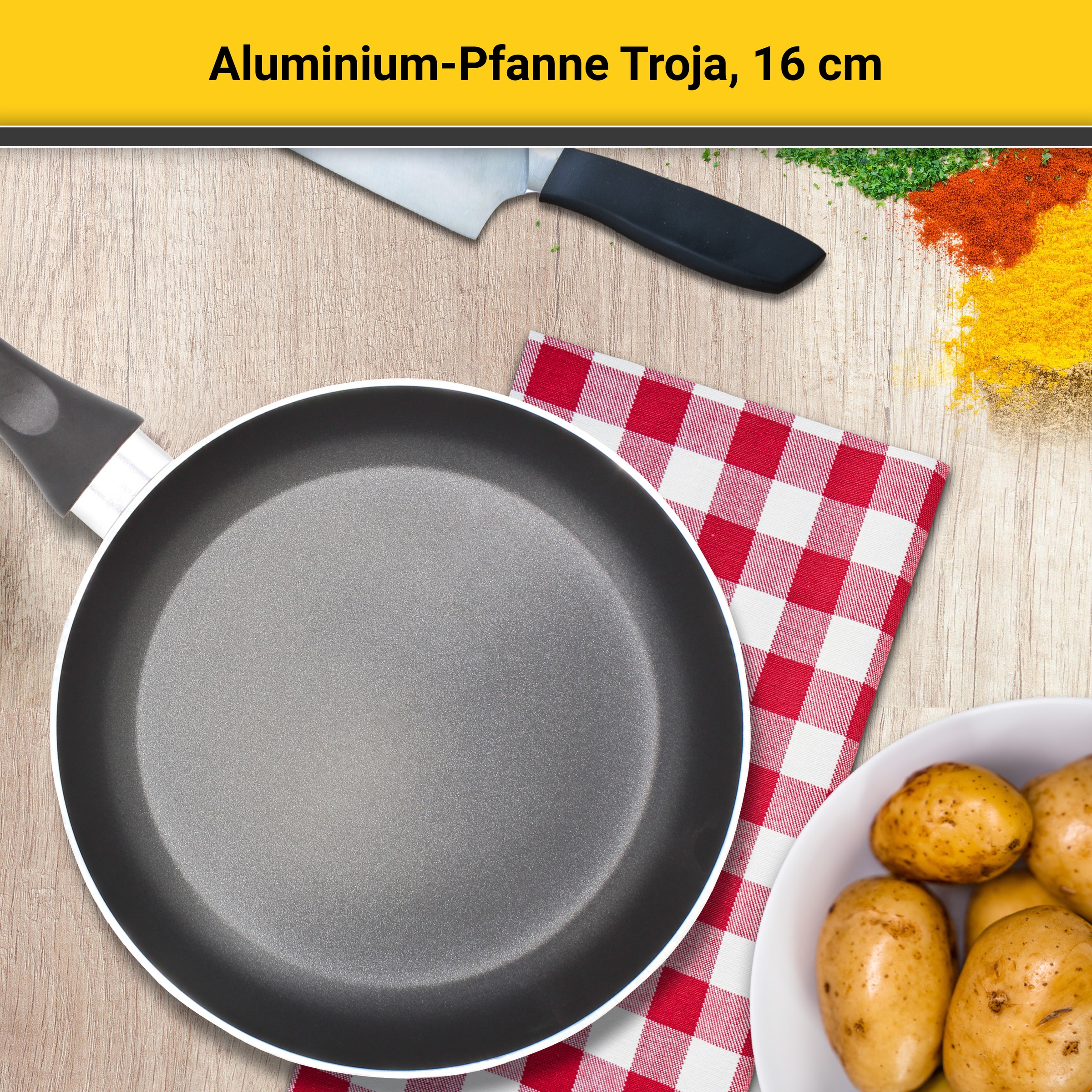 Krüger Bratpfanne »Troja«, Aluminium, (1 tlg.), für Induktions-Kochfelder geeignet