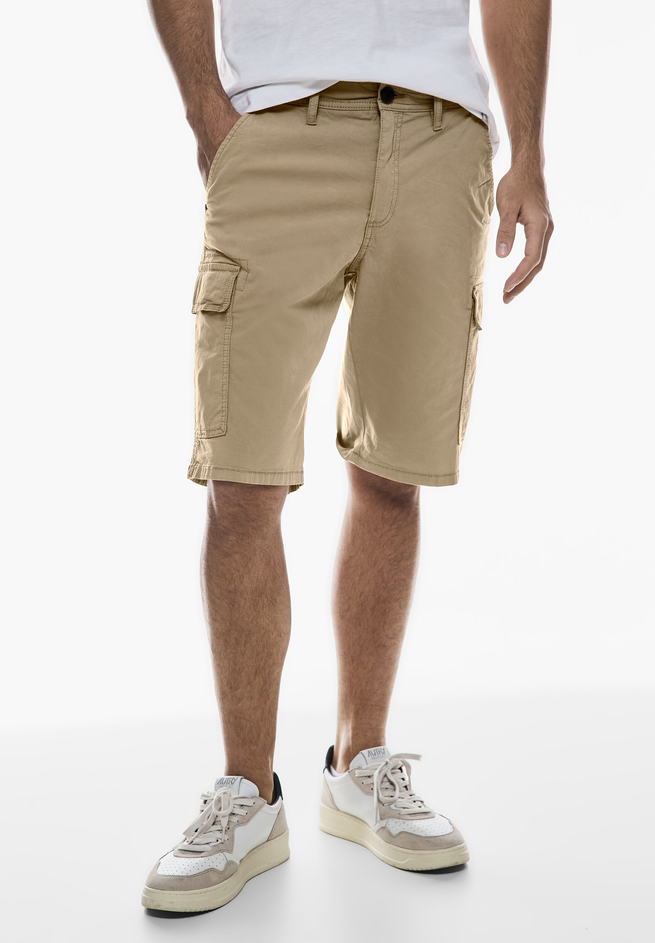 STREET ONE MEN Cargohose, softer Materialmix