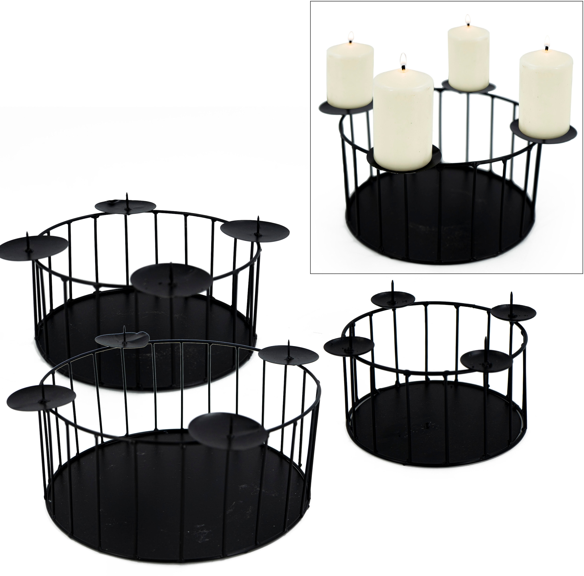 NOOR LIVING Kerzenhalter "Stumpenkerzenhalter aus Metall", (Set, 3 St., Ø c günstig online kaufen