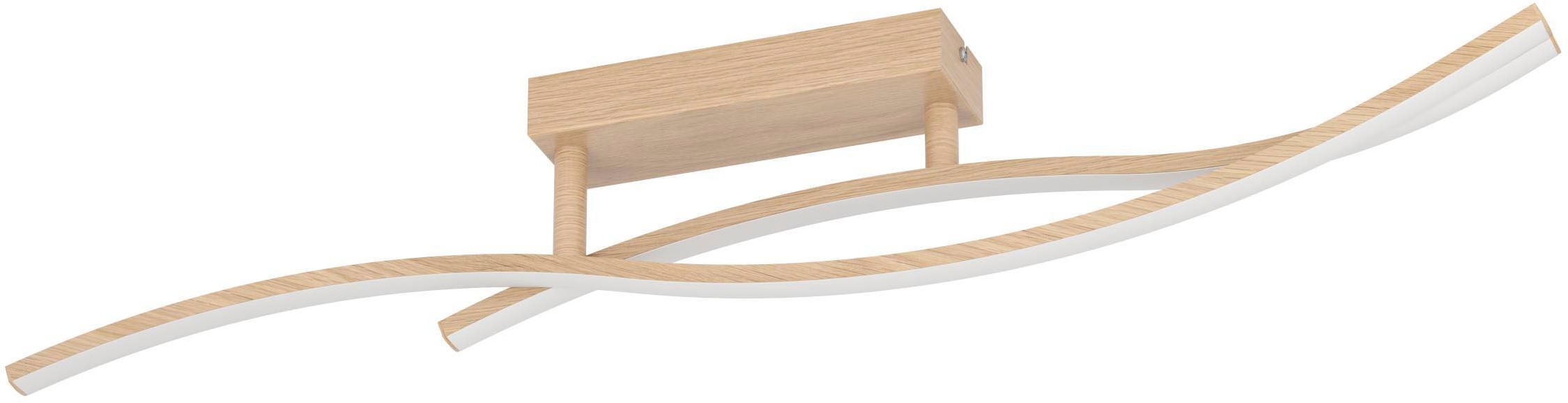 EGLO Deckenleuchte »Grisolia Deckenlampe, Wohnzimmerlampe, Metall und Kunststoff, Lampe« LED-Modul 1 Stk. Neutralweiß Wand-/Deckenleuchte - L85 x B6 x H15 cm - braun - 12W inkl.