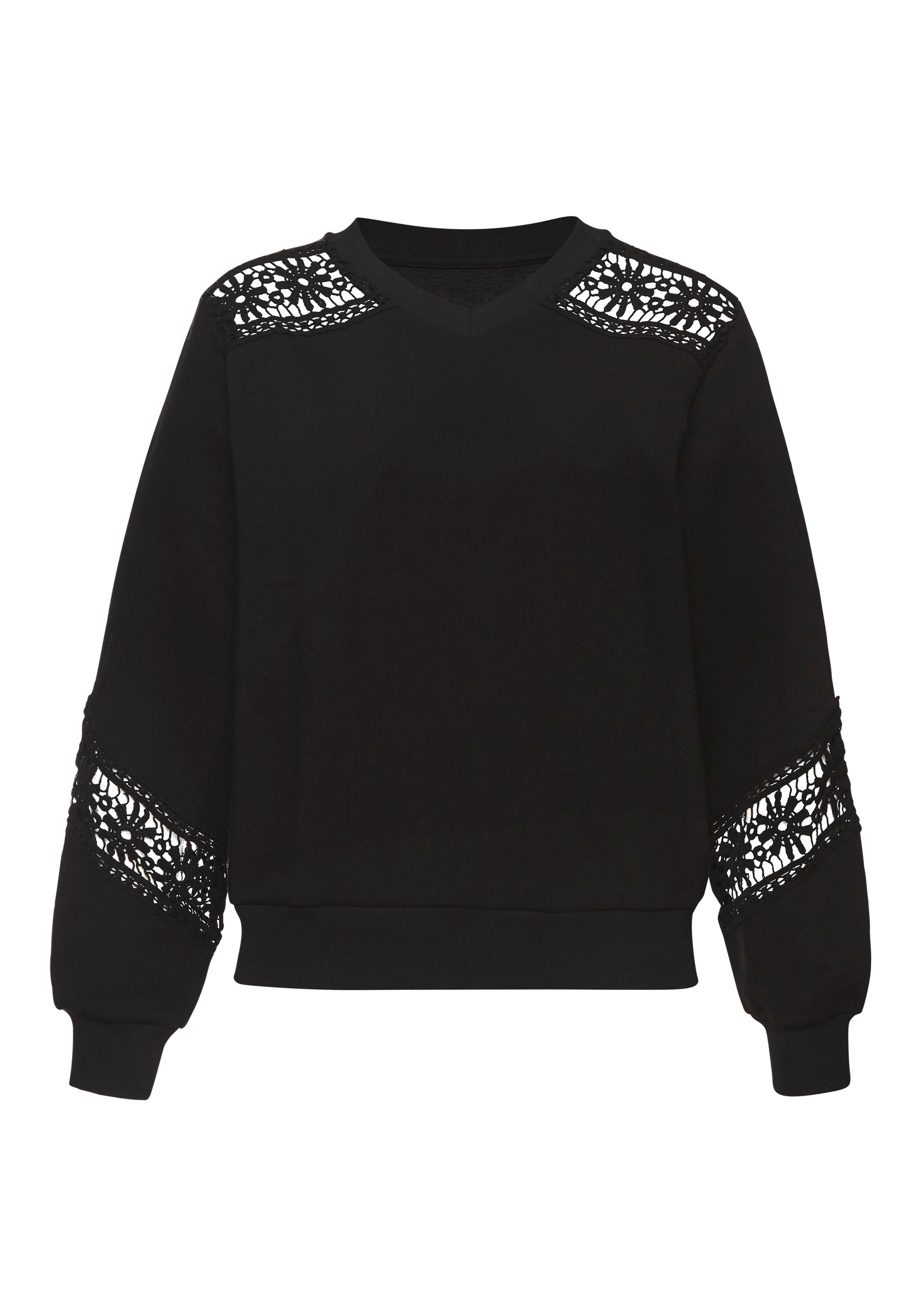 Vivance Sweatshirt, mit Spitzeneinsätzen an Schulter und Ärmel günstig online kaufen