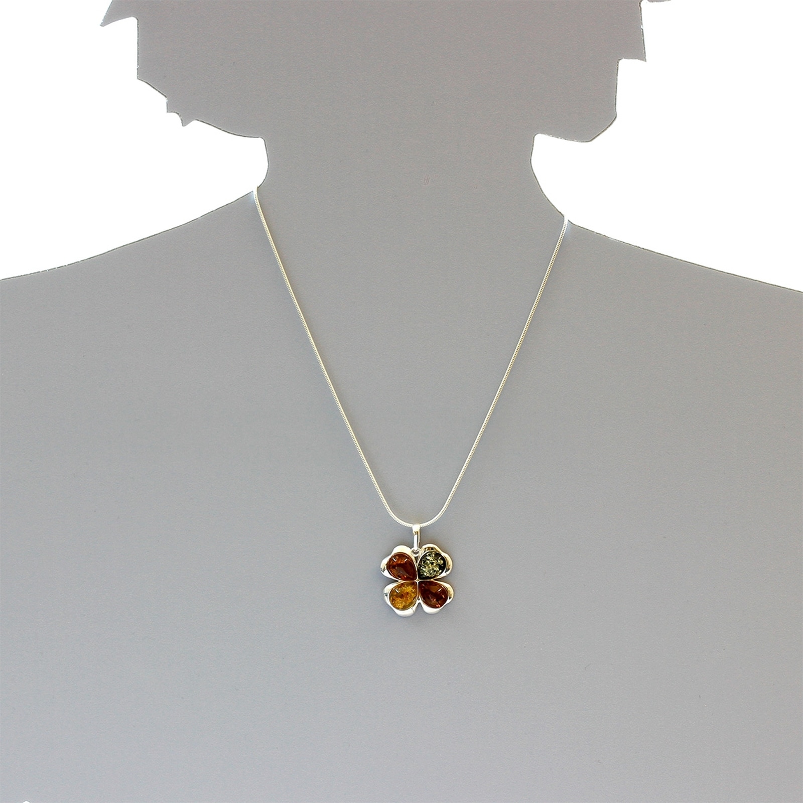 OSTSEE-SCHMUCK Kettenanhänger »- Kleeblatt - Silber 925/000 - Bernstein«