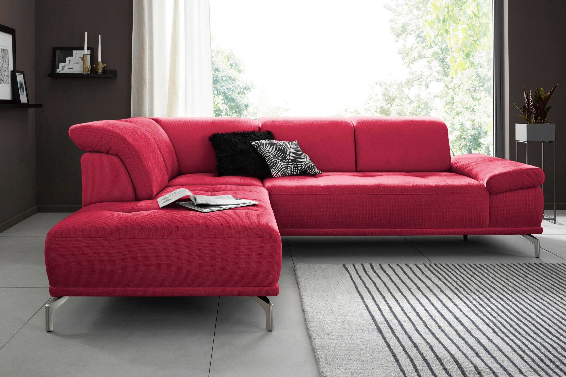 OTTO home Ecksofa "Caluna" Inkl.Sitztiefenverstellung, wahlweise mit Kopf- und Armteilverstellung