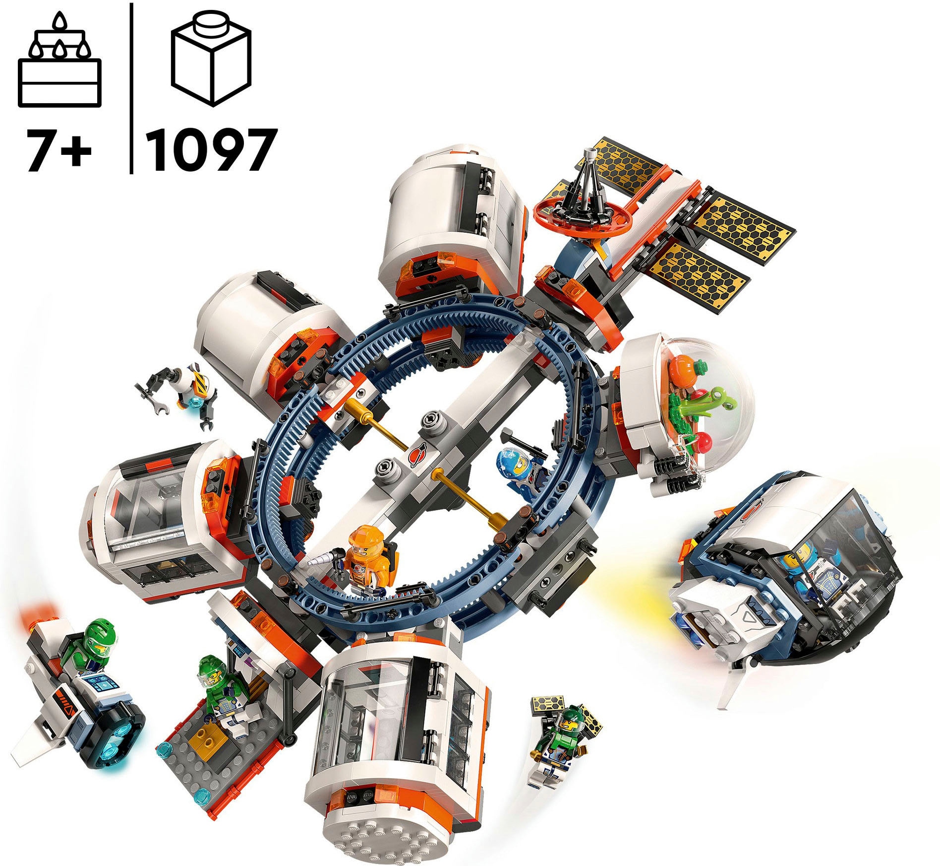 LEGO® Konstruktionsspielsteine »Modulare Raumstation (60433), LEGO City«, (1097 St.), Made in Europe