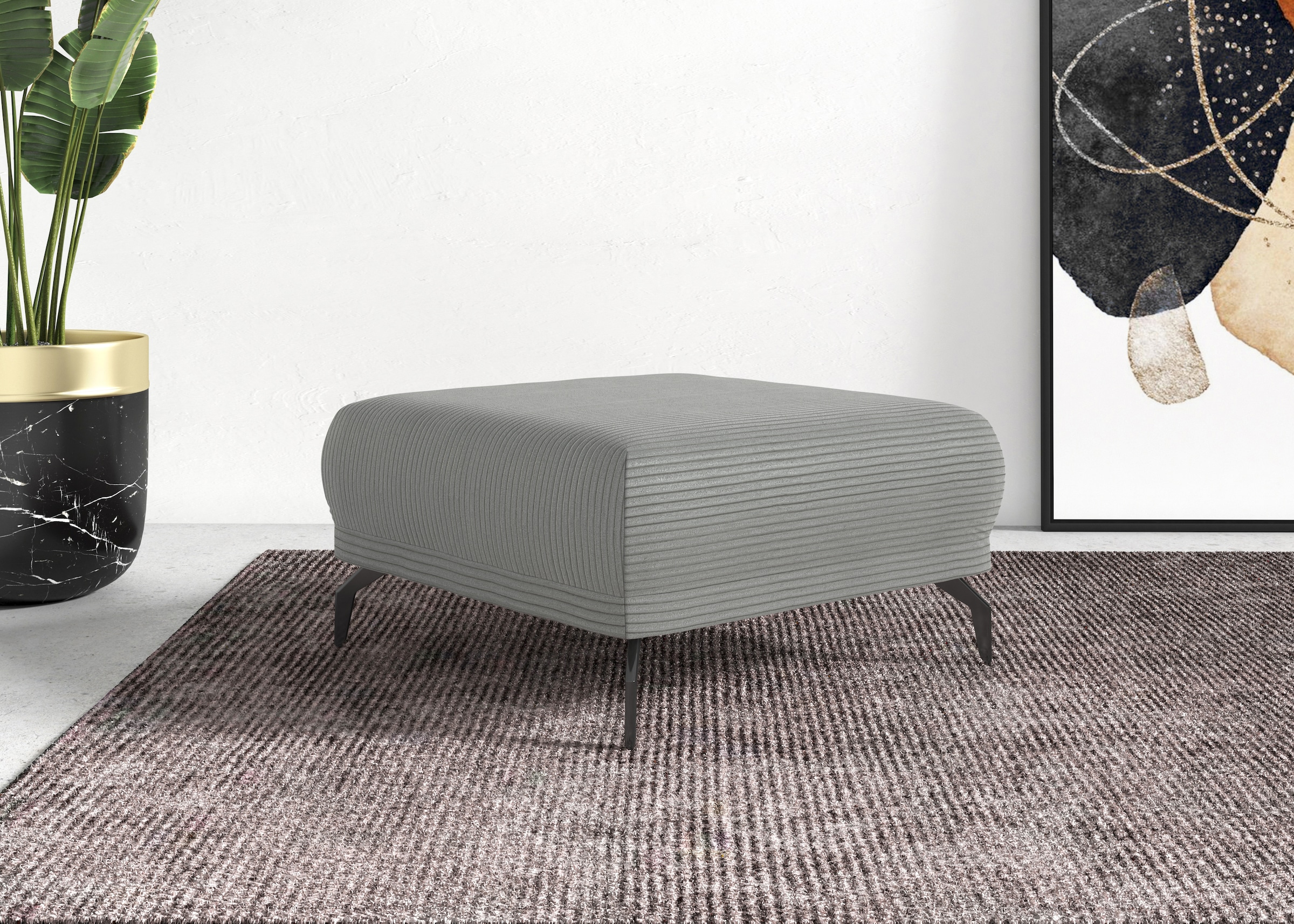 Home affaire Hocker "Coco" Cord-Bezug in 2 Ausführungen, Füßen 15 cm hoch günstig online kaufen