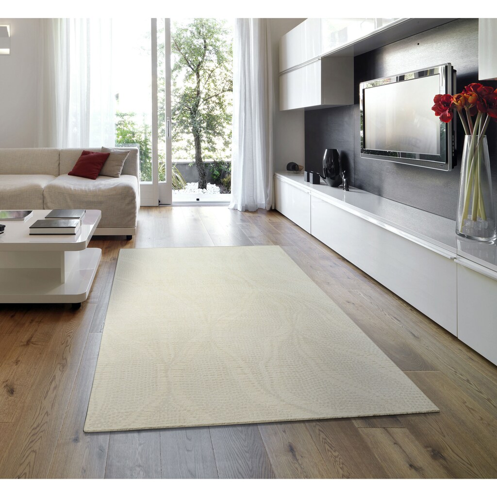 Wohnen Teppiche Leonique Teppich »Jarla«, rechteckig, 14 mm Höhe, modernes Design creme