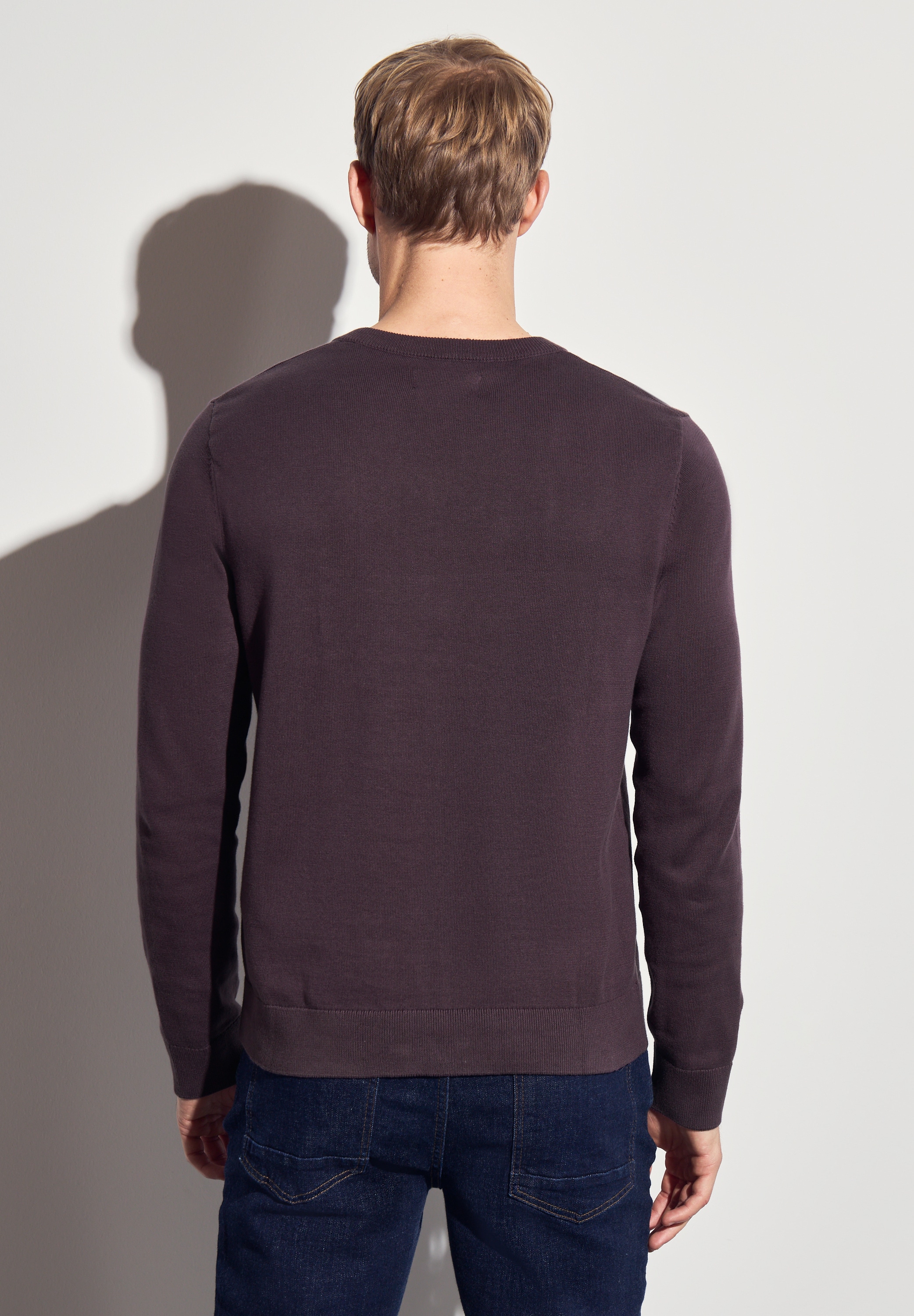 STREET ONE MEN Strickpullover, aus reiner Baumwolle