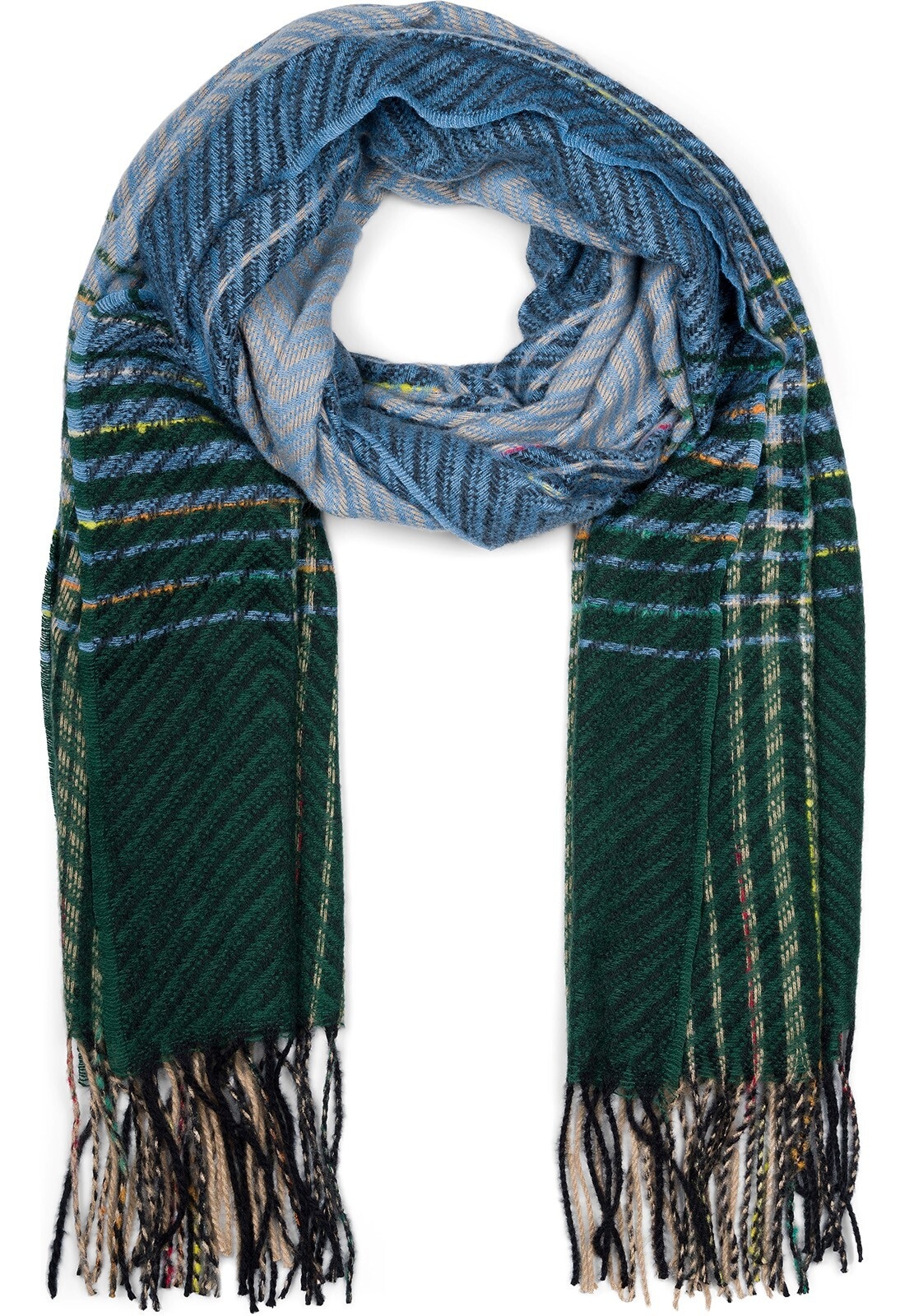 styleBREAKER Strickschal "Feinstrick Schal Zick-Zack gestreift" 1 Stk. günstig online kaufen