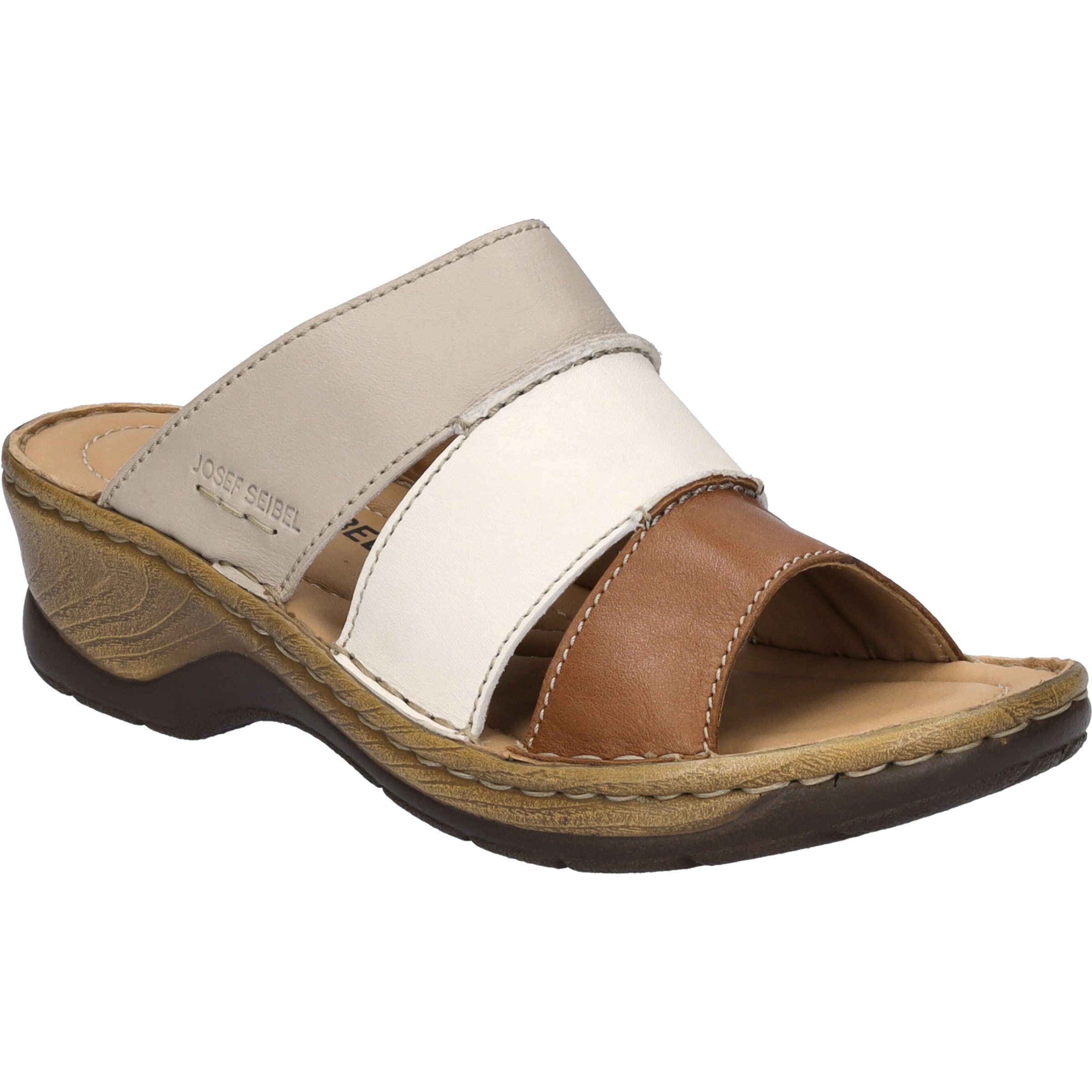 Clog JOSEF SEIBEL "Catalonia 86, cognac-multi", Damen, Gr. 39, braun (cognac, multi), Obermaterial: 100% Rindsleder Leather cow., Schuhe Clog