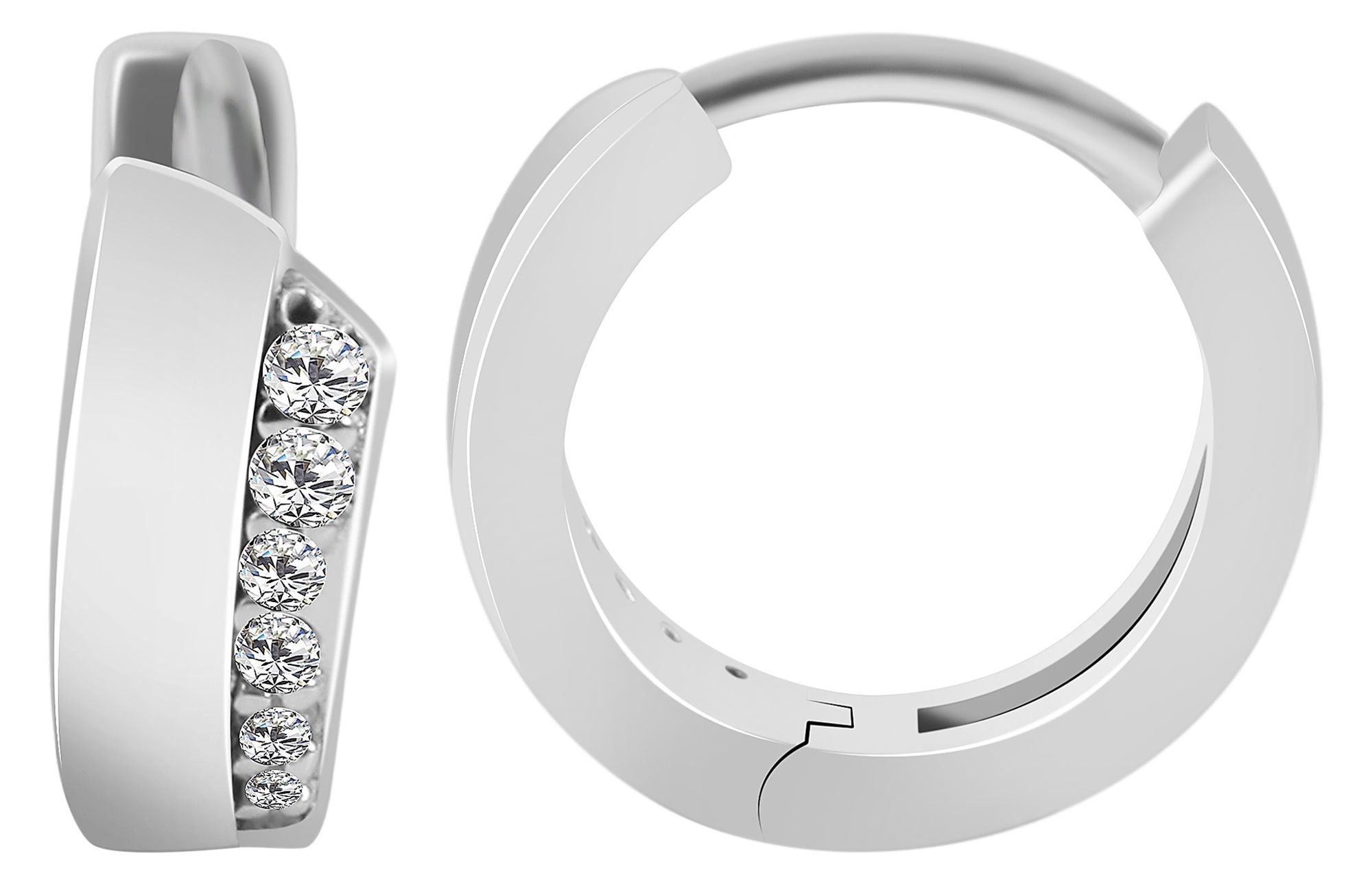 Adelia´s Klappcreolen "Ohrringe – Klappcreole aus 925 Silber mit Zirkonia" Perfekt als Geschenk zum Jubiläum