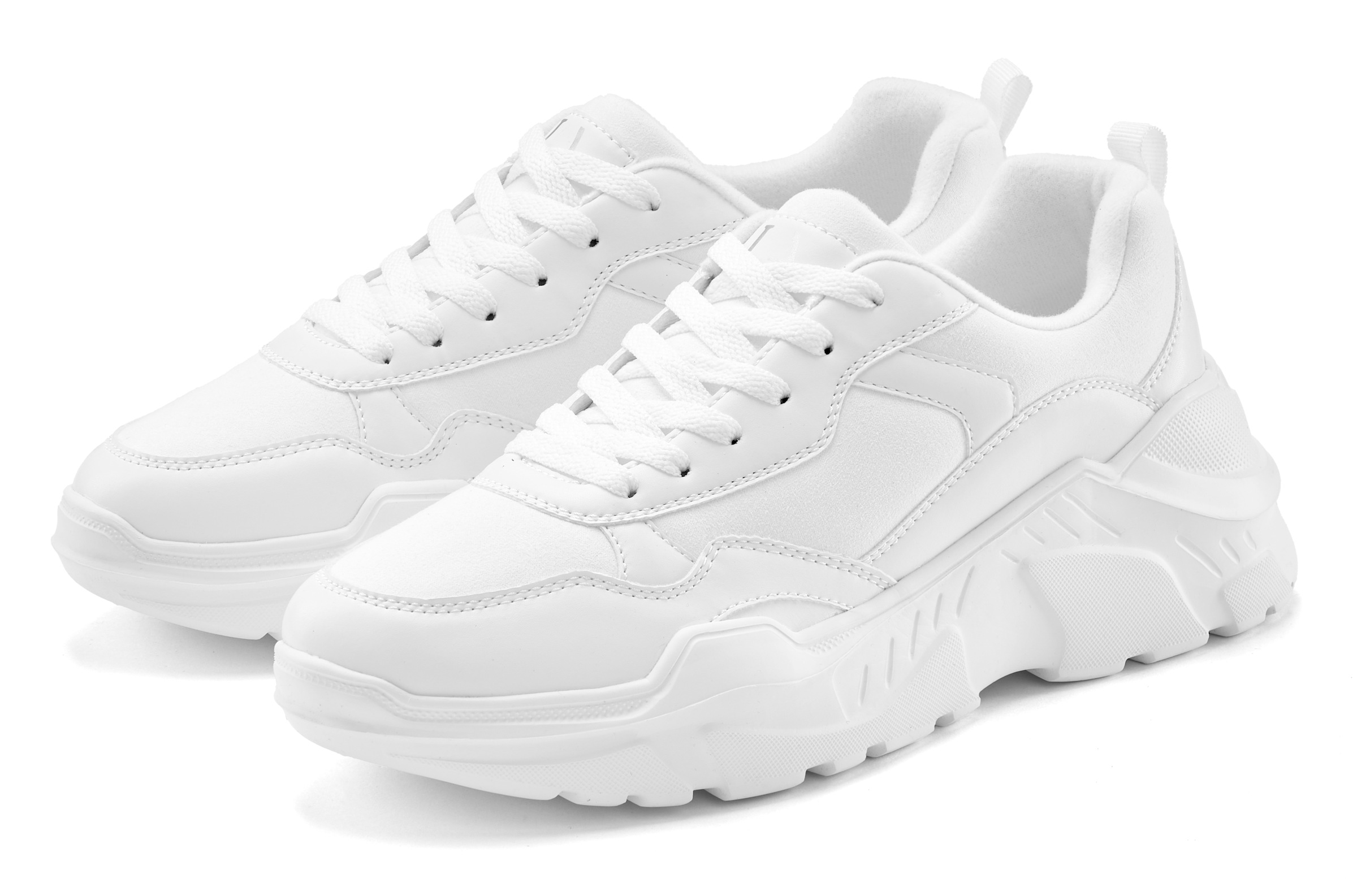 LASCANA Sneaker "Turnschuhe, Halbschuh, Sportschuh, Freizeitschuh, Schnürschuh," mit leichter Chunky Sohle VEGAN