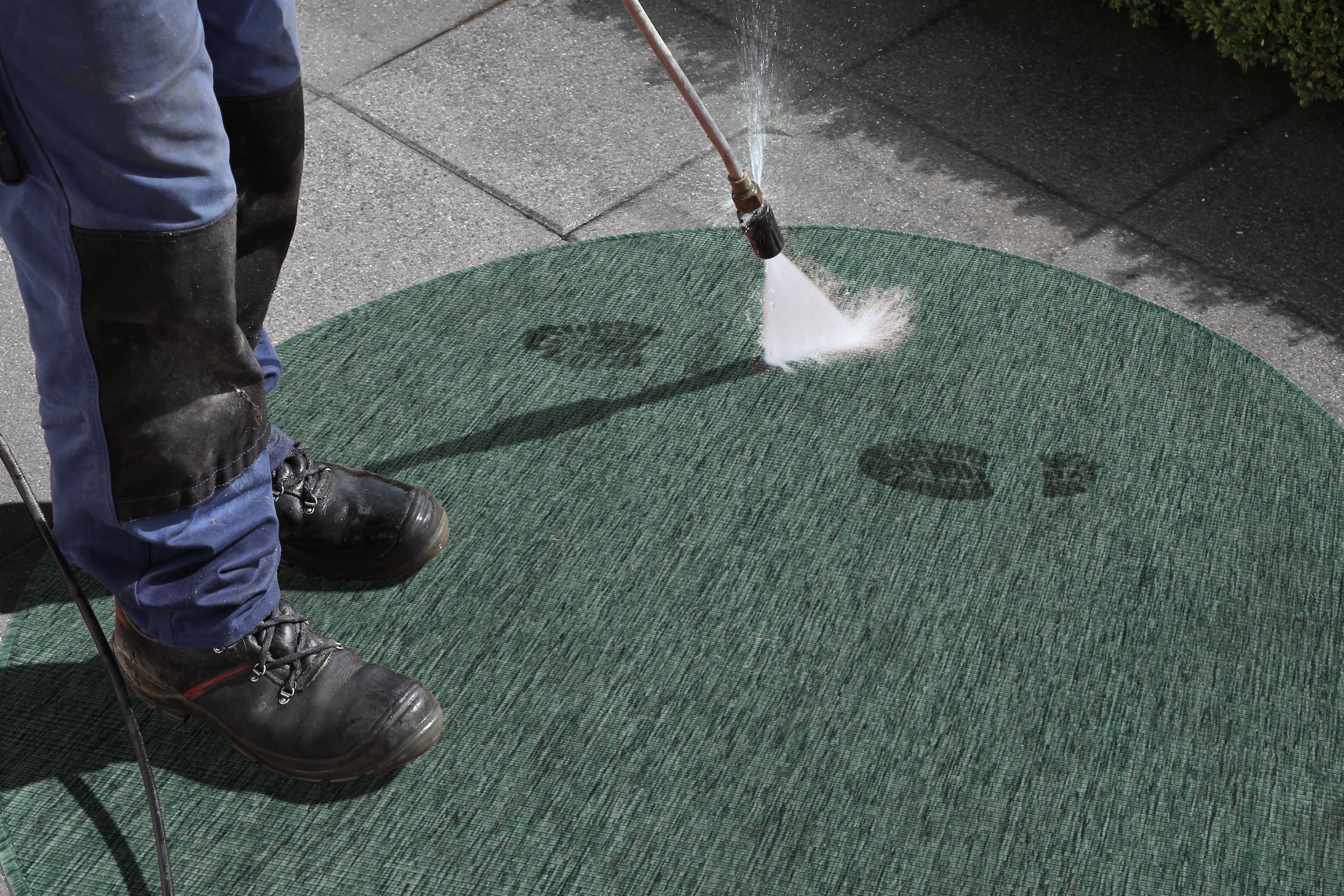 NORTHRUGS Teppich »Miami Wendeteppich«, rund, 5 mm Höhe, In-& Outdoor, Wetterfest, Balkon, Garten, Wohnzimmer, Wasserfest
