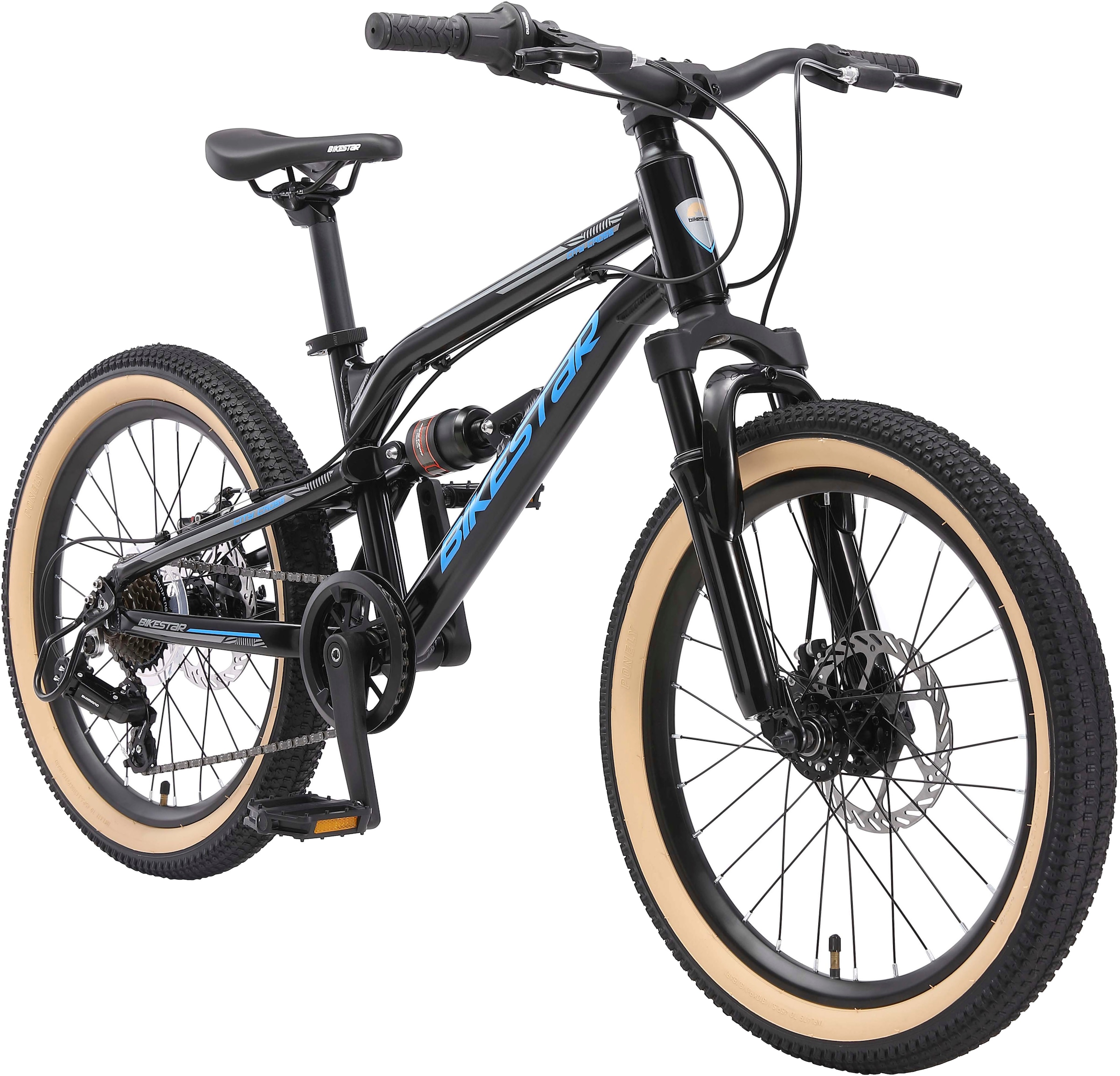 Bikestar Jugendfahrrad, 7 Gang, Shimano, RD-TY21 Schaltwerk, Kettenschaltung