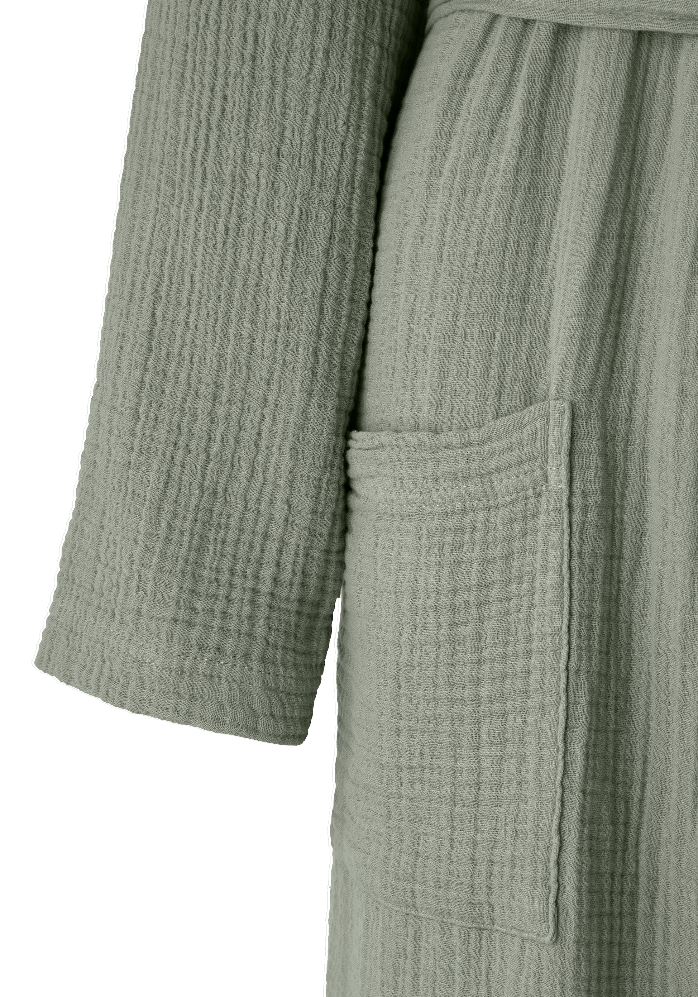 my home Bademantel »Juna Musselin, ideal für Sauna & Spa, Hotelbademantel, Morgenmantel« 1 Stk. tlg., modern, leichte Qualität, 100% Baumwolle