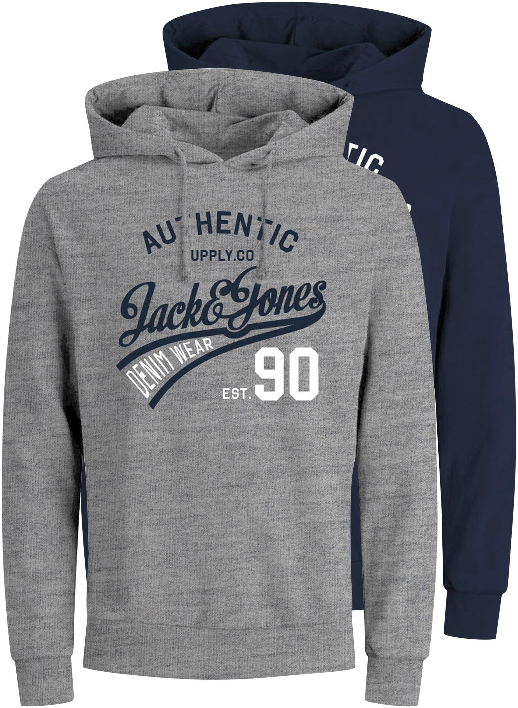 Jack & Jones Kapuzensweatshirt ETHAN SWEAT HOOD 2PK (Packung, 2-tlg., 2er-P günstig online kaufen