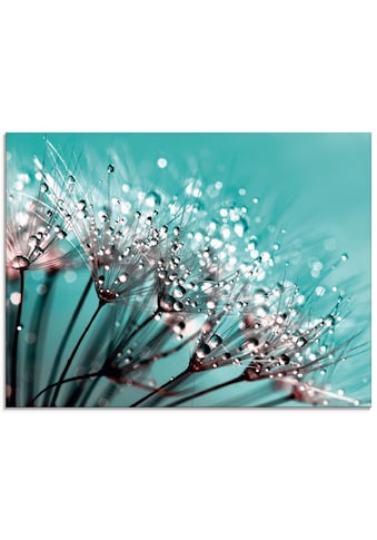 Glasbild »Glitzernde Pusteblume I«, Blumen, (1 St.)