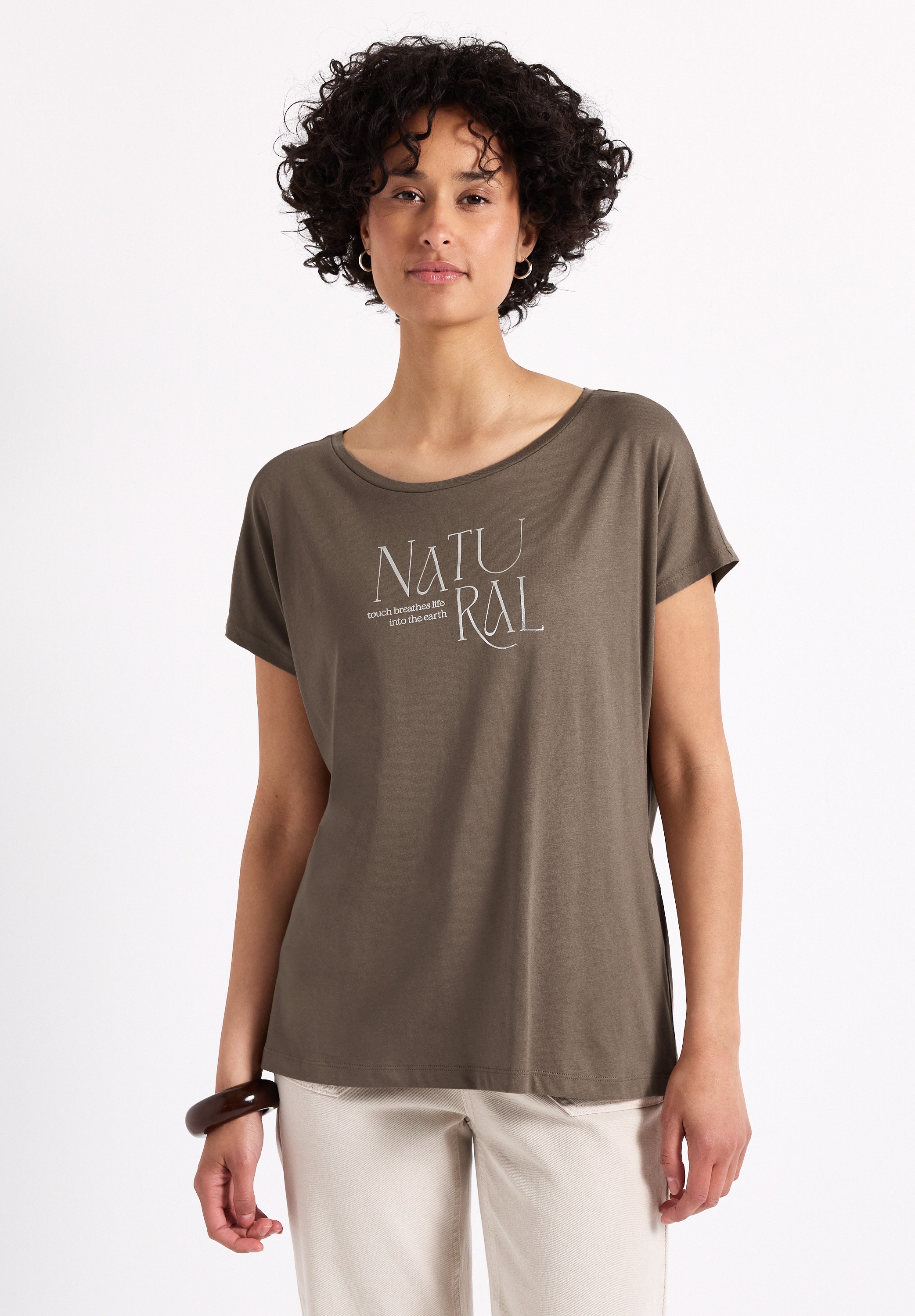 STREET ONE T-Shirt mit Materialmix günstig online kaufen