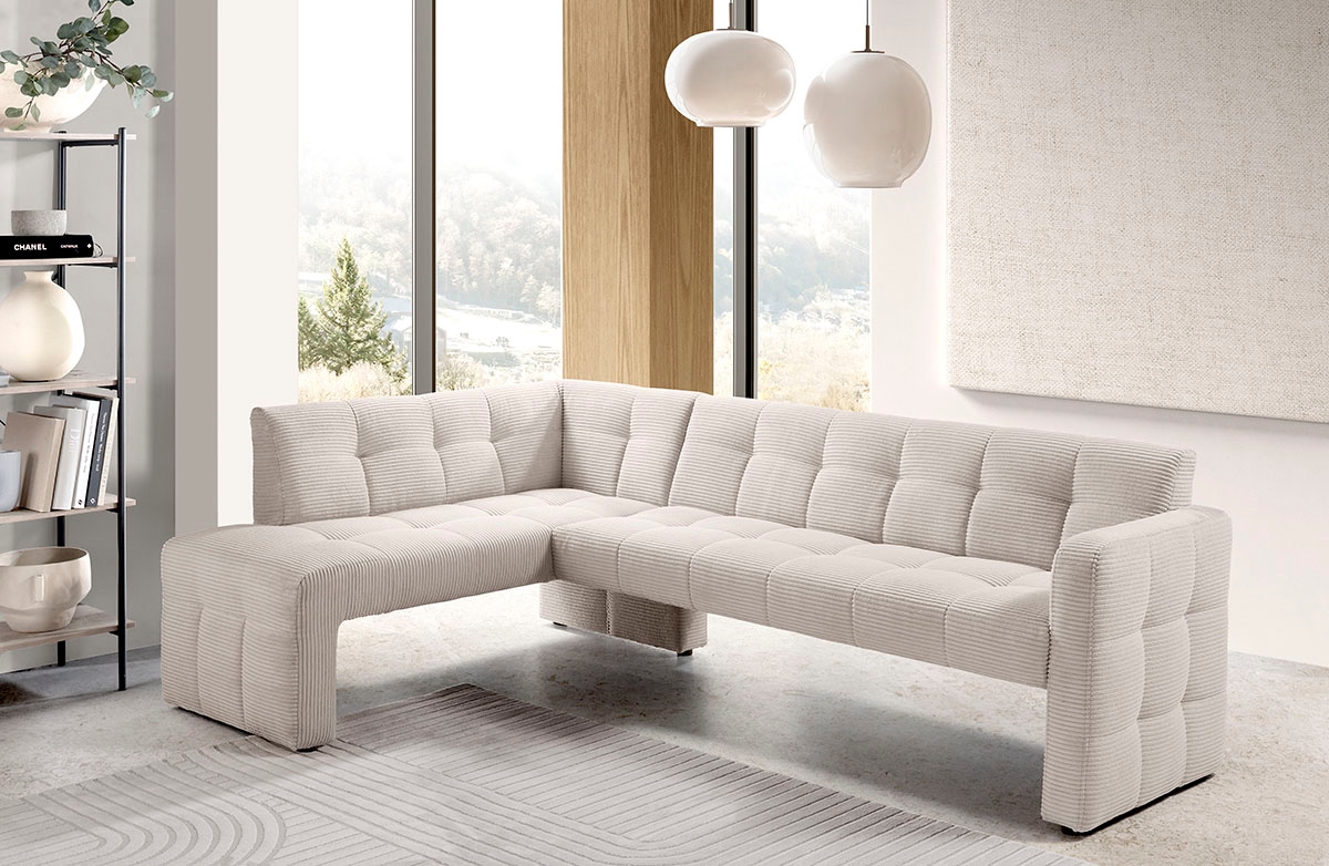 exxpo - sofa fashion Essbank »Barista, bequem und elegant, hohe Bodenfreiheit,«, Eckbank Barista bequem und elegant, hochwertige Detailverarbeitung