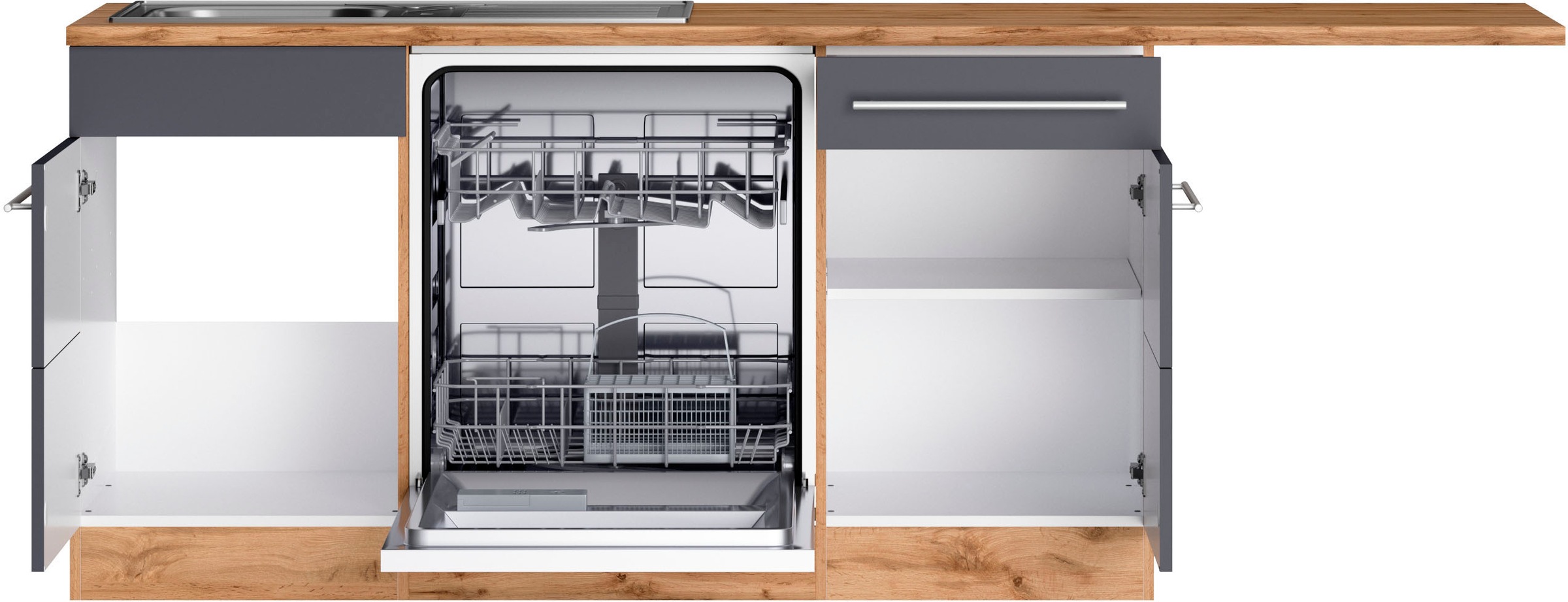 KOCHSTATION Winkelküche »KS-Wien« Stellbreite 220 x 420 cm, wahlweise mit E-Geräten