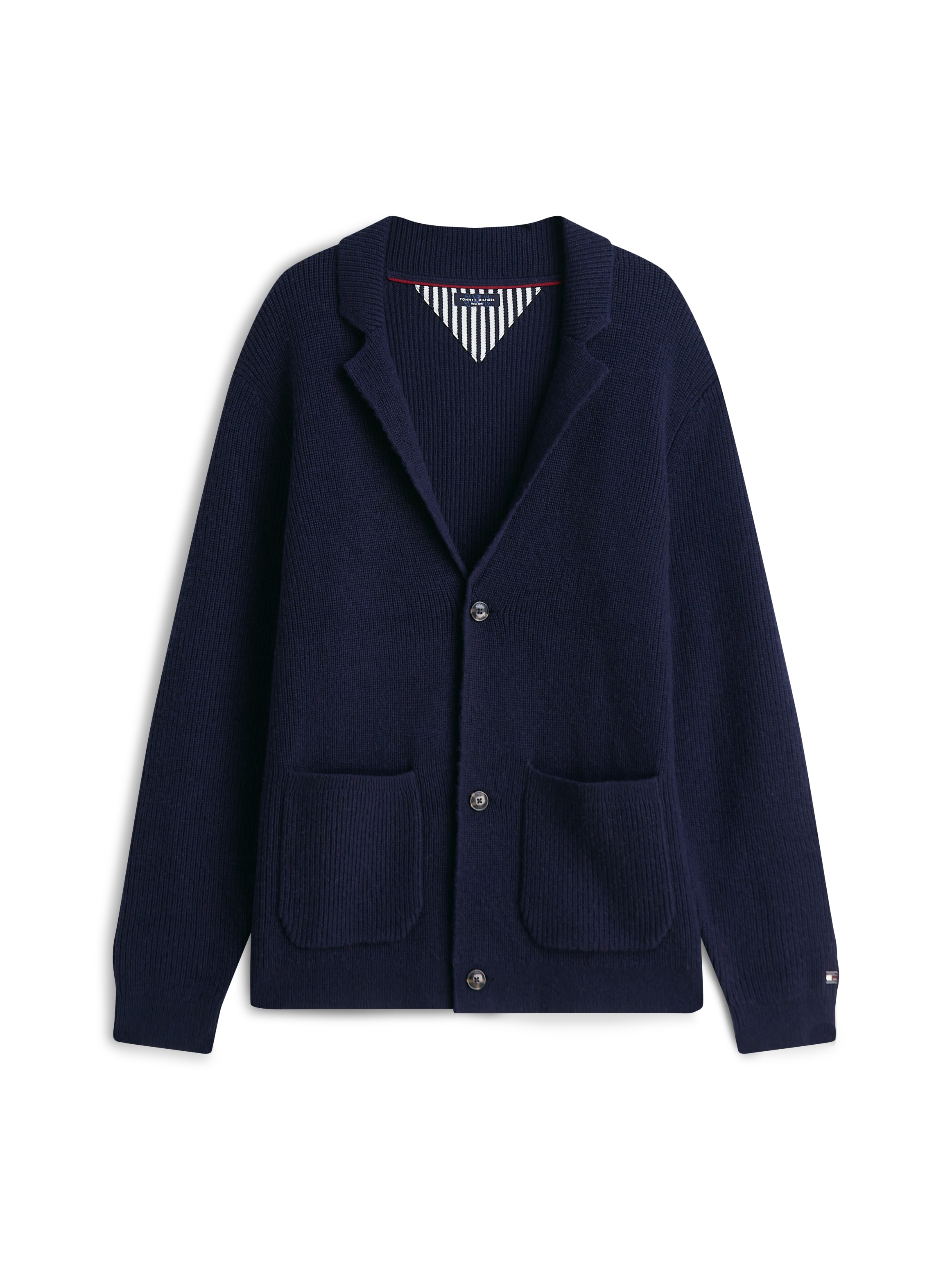 Tommy Hilfiger Cardigan »NY KNITTED CARDIGAN« im Sakko-Optik, normale Passform