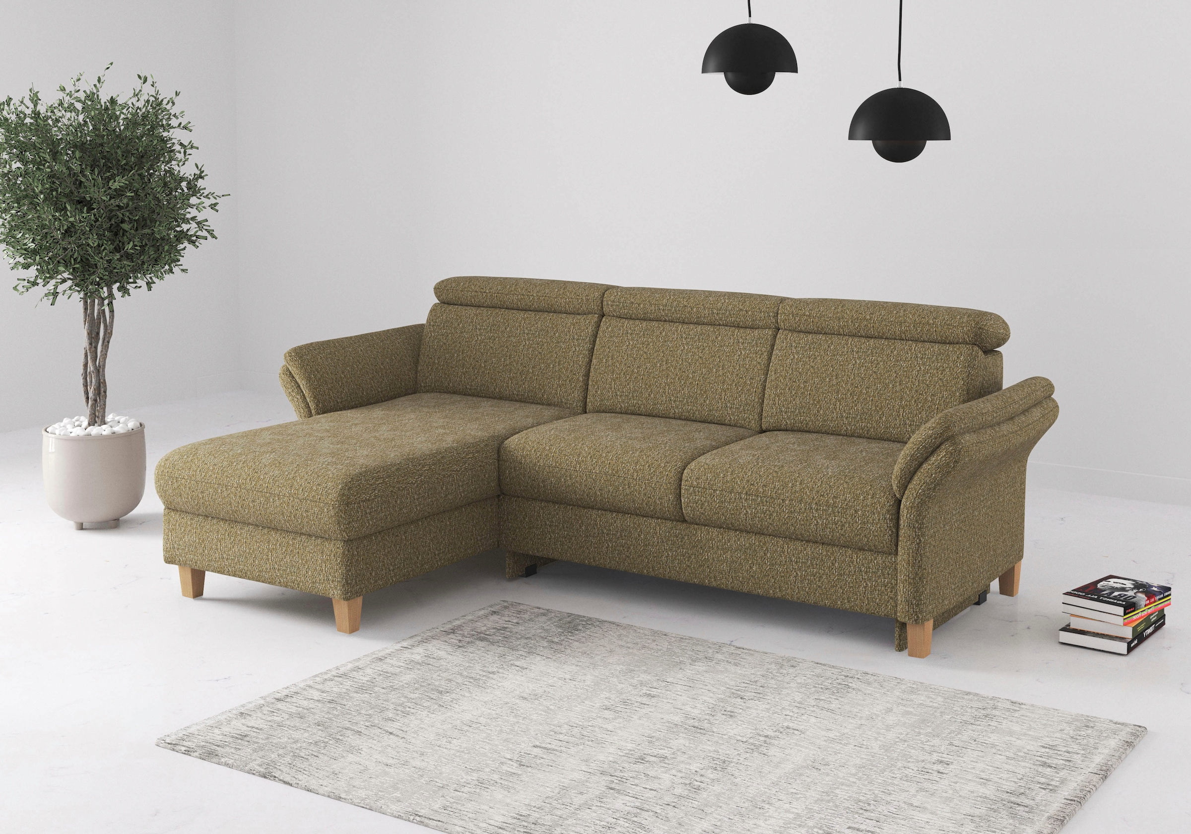OTTO home Ecksofa "Glendale, L-Form" inkl. Kopfteilverstellung, wahlweise mit Vorziehsitz und Bettkasten
