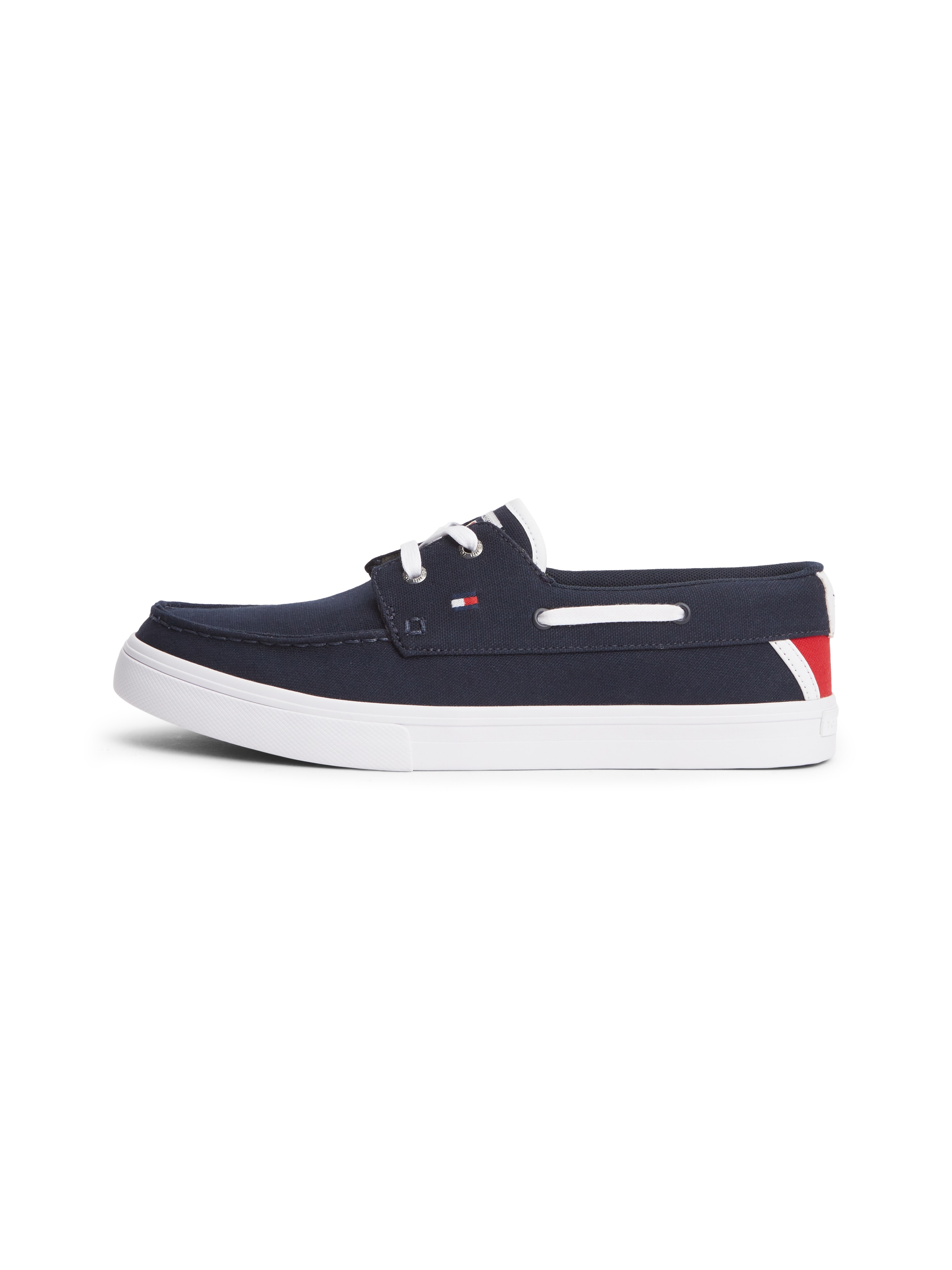 Tommy Hilfiger Bootsschuh »TH BOAT VULC SNEAKER CANVAS«  Schnürschuh, Halbschuh mit Kontrastbesätzen und Durchzügen