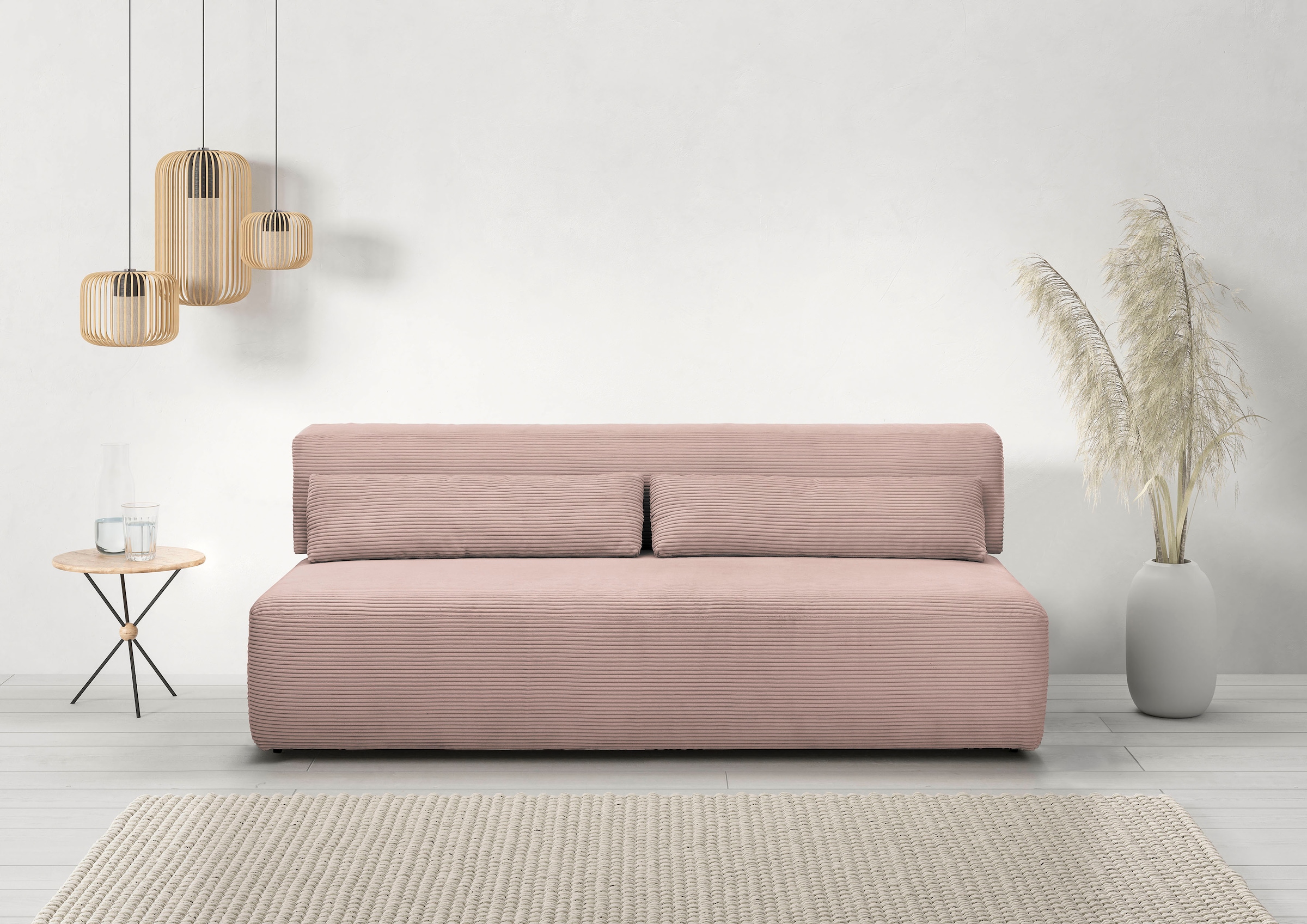 INOSIGN Schlafsofa »Donka Dauerschläfer-geeignet, belastbar bis 270 kg incl. Bettkasten,«, ohne Armlehnen, Breite 200 cm, auch in Cord, Tonnentaschen-Federkern