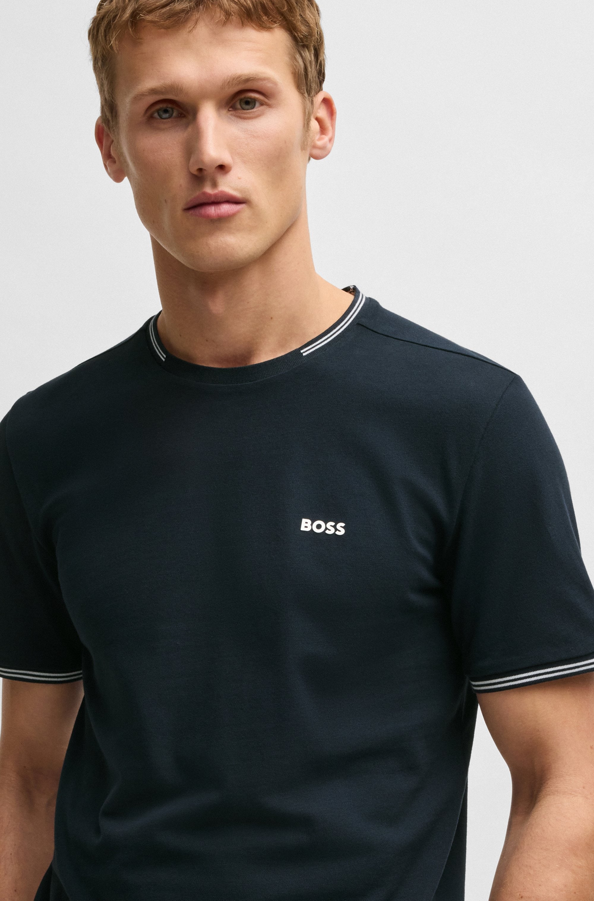BOSS GREEN T-Shirt »Taul«, mit kontrastfarbenen Streifendetails