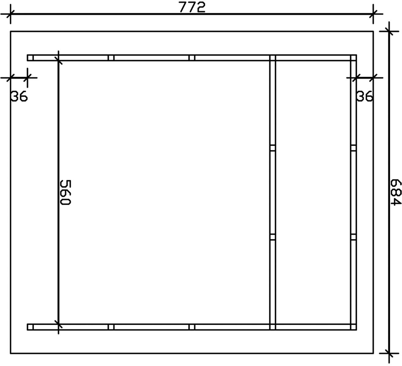 Skanholz Doppelcarport »Schwarzwald«, KVH-Fichte, 560 cm, Schiefergrau, mit Dachlattung