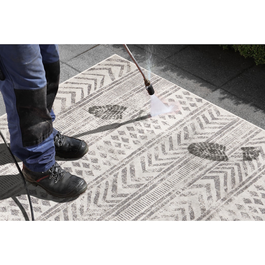 NORTHRUGS Teppich »BIRI Wendeteppich«, rechteckig, In- und Outdoor geeignet, im Boho Stil, Flachgewebe