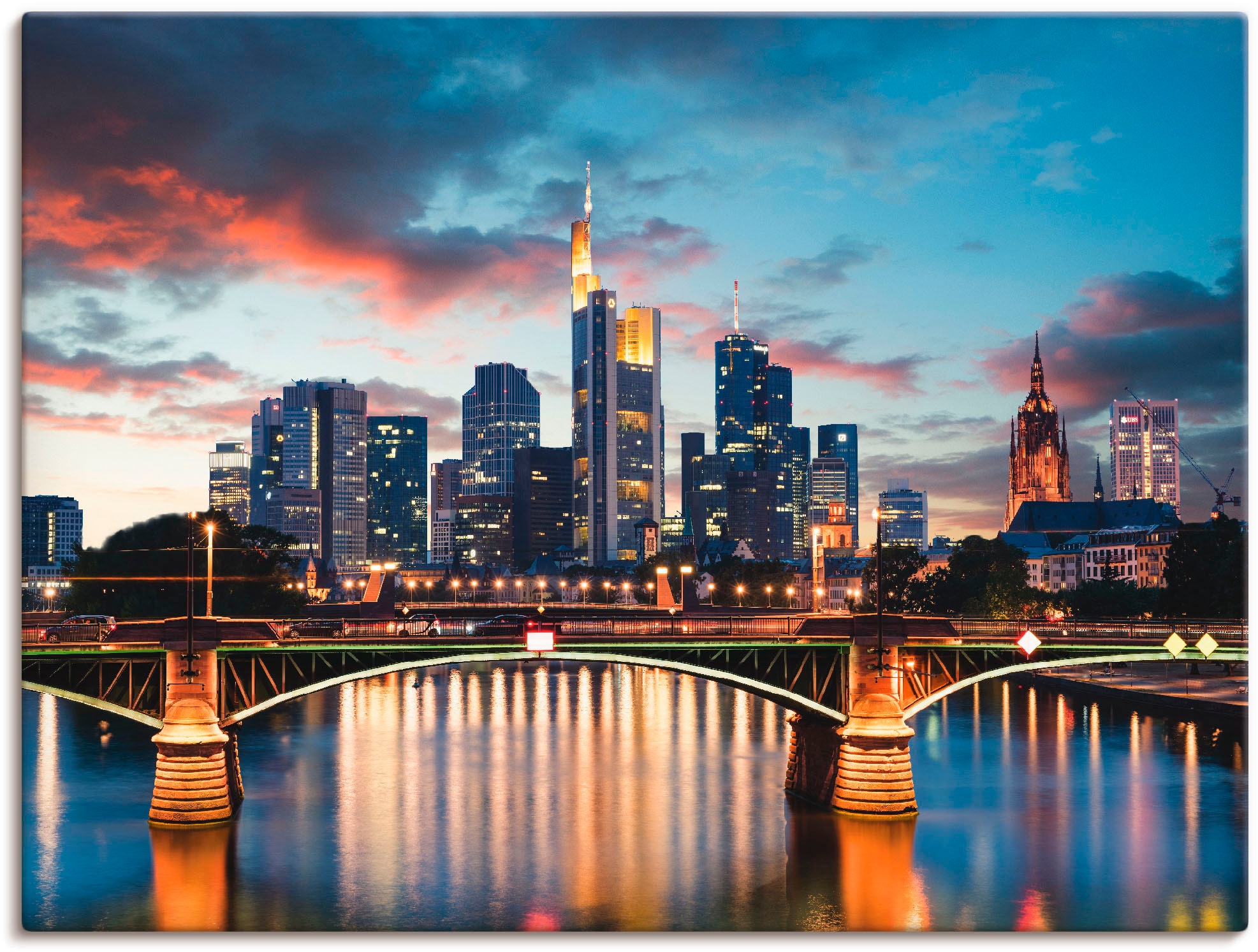 Artland Wandbild »Frankfurt am Main Skyline II«, Deutschland, (1 St.), als Alubild, Outdoorbild, Leinwandbild, Poster in verschied. Größen