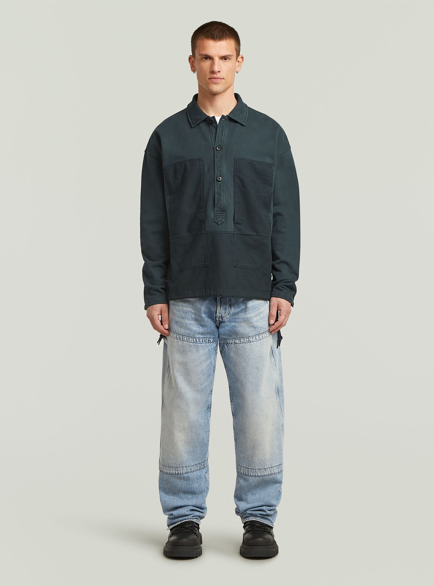 G-STAR Longpullover »Washed Fabric Mix Loose Sweatshirt«