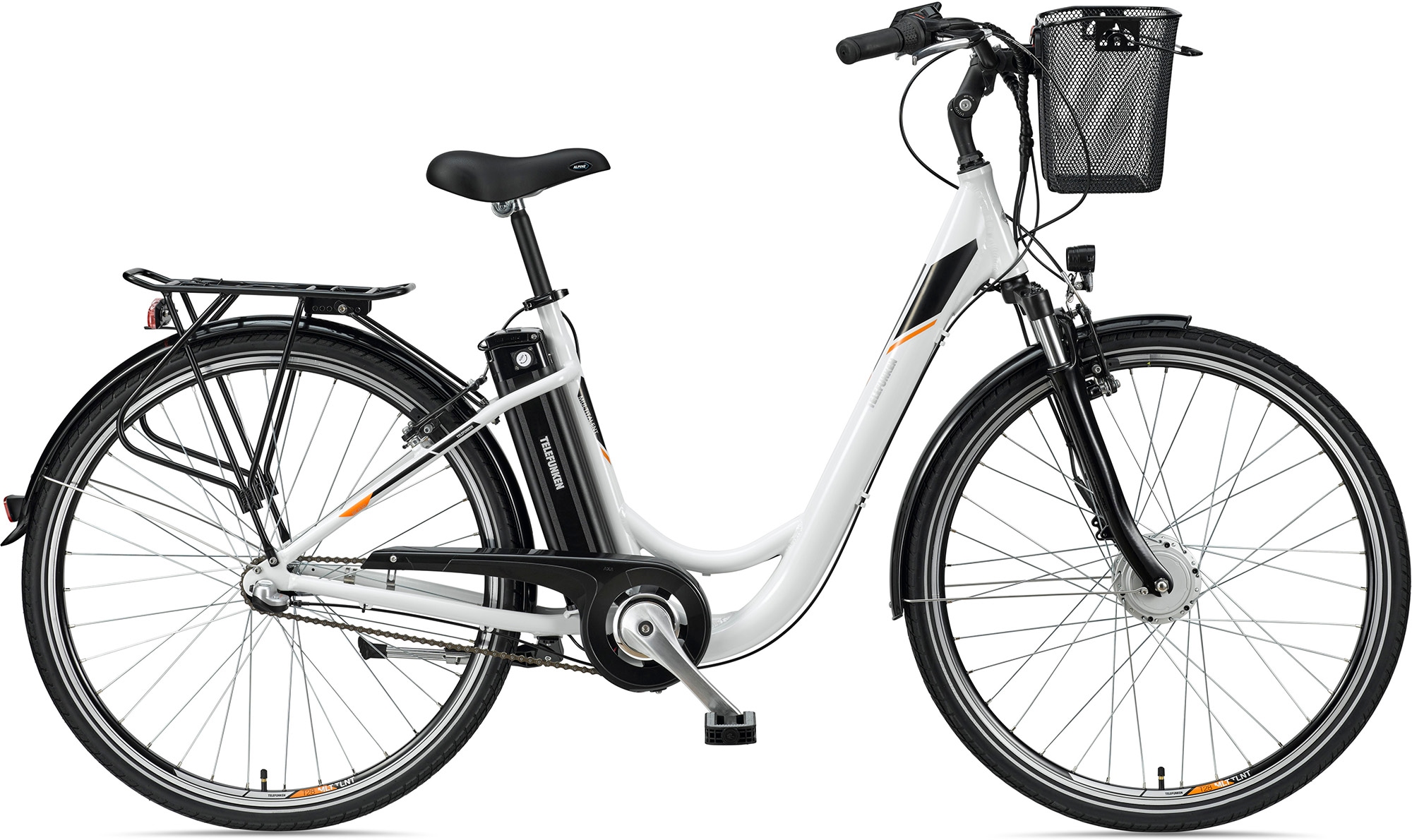 Telefunken E-Bike »Multitalent RC830«, 3 Gang, Shimano, Nexus, Frontmotor 250 W, mit Fahrradkorb