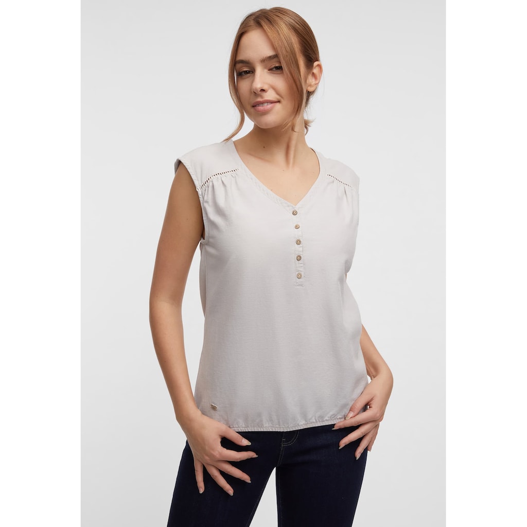 Ragwear V-Shirt »SALTTY LINEN«, mit Leinen