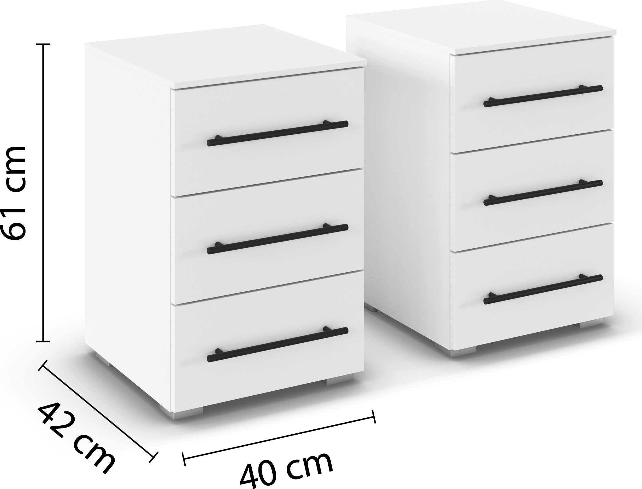 rauch Nachtkommode »Nachttisch Nachtkonsole AVOLA in Dekorfront« Set, Breite 40 cm inkl. Soft-Close-Funktion, 2 Stk. tlg. Paar (Breite 40 cm), 3 Schubladen für viel Stauraum, MADE IN GERMANY
